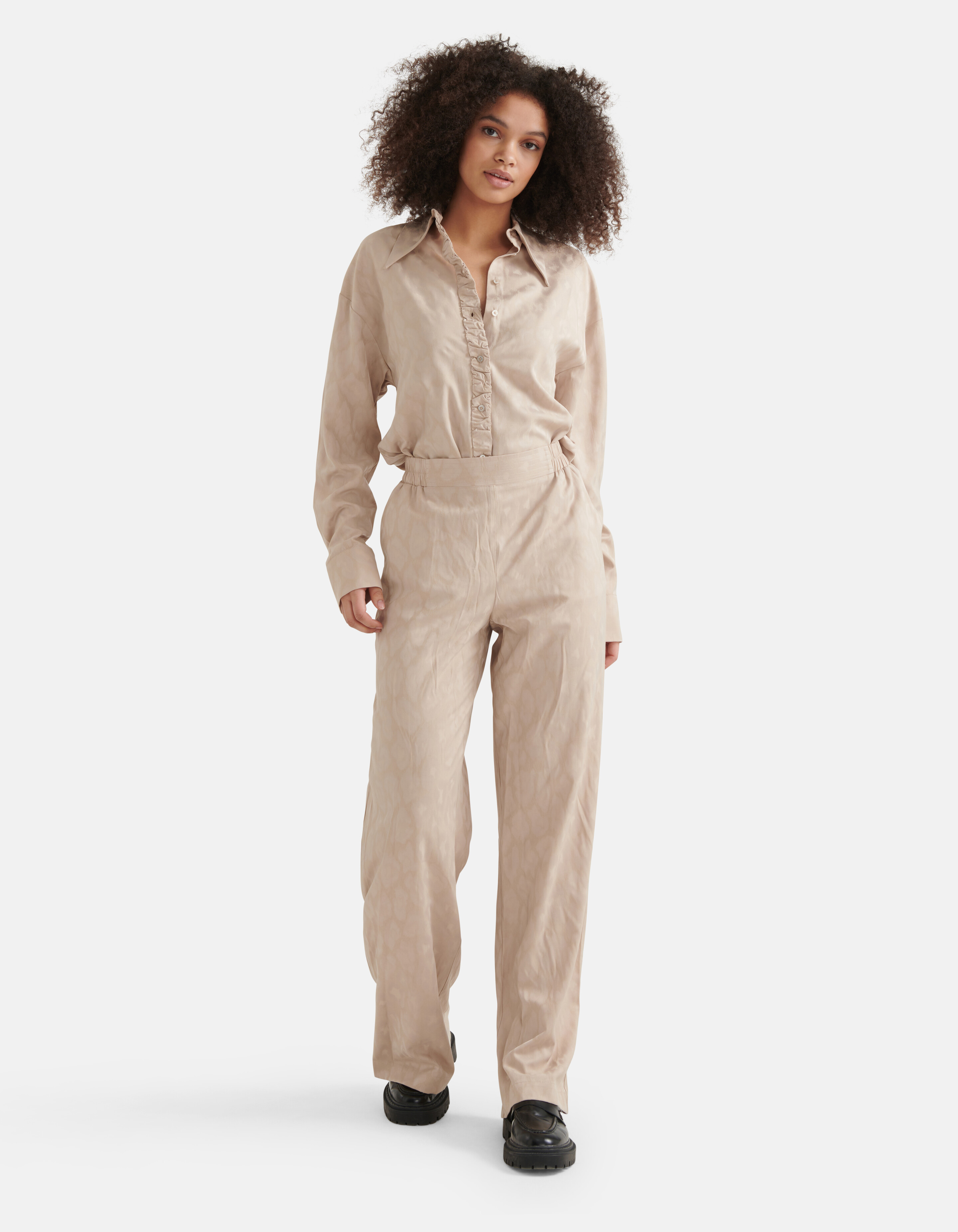 Satijnen Animal Broek Sand SHOEBY WOMEN