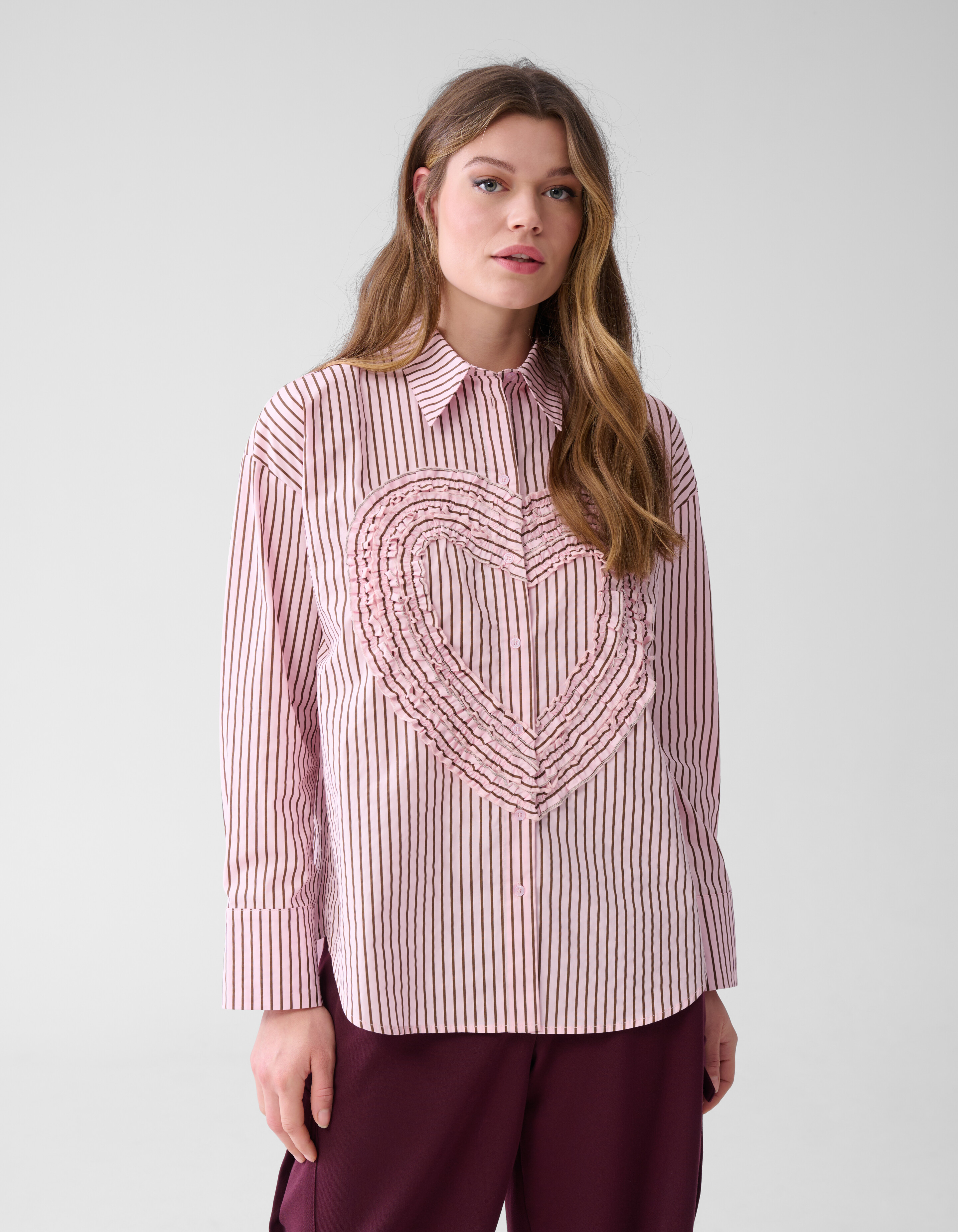 Heart Ruffle Blouse Roze SHOEBY WOMEN