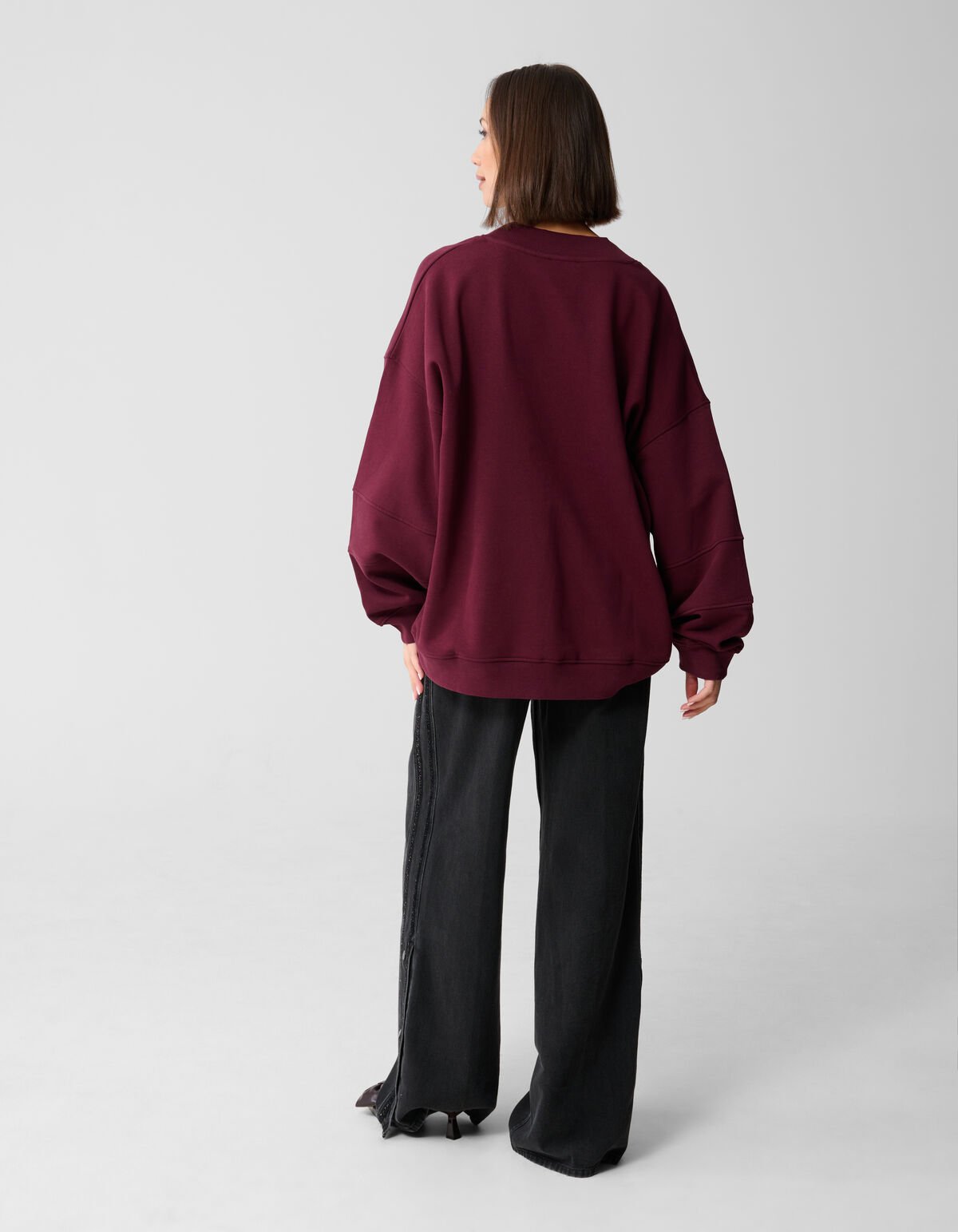 Varsity Logo Sweater Donkerrood SHOEBY WOMEN