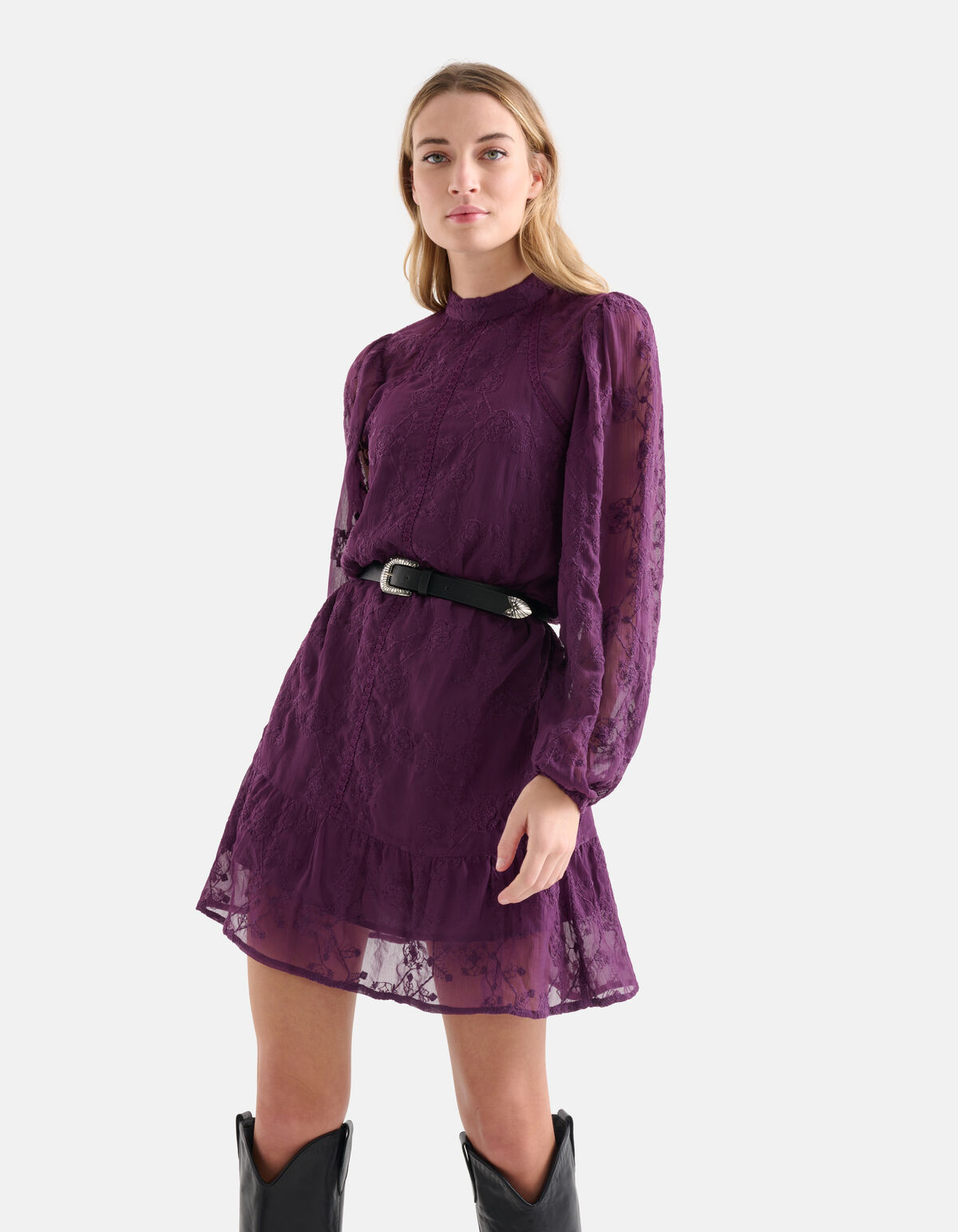 Kanten Jurk Paars SHOEBY WOMEN