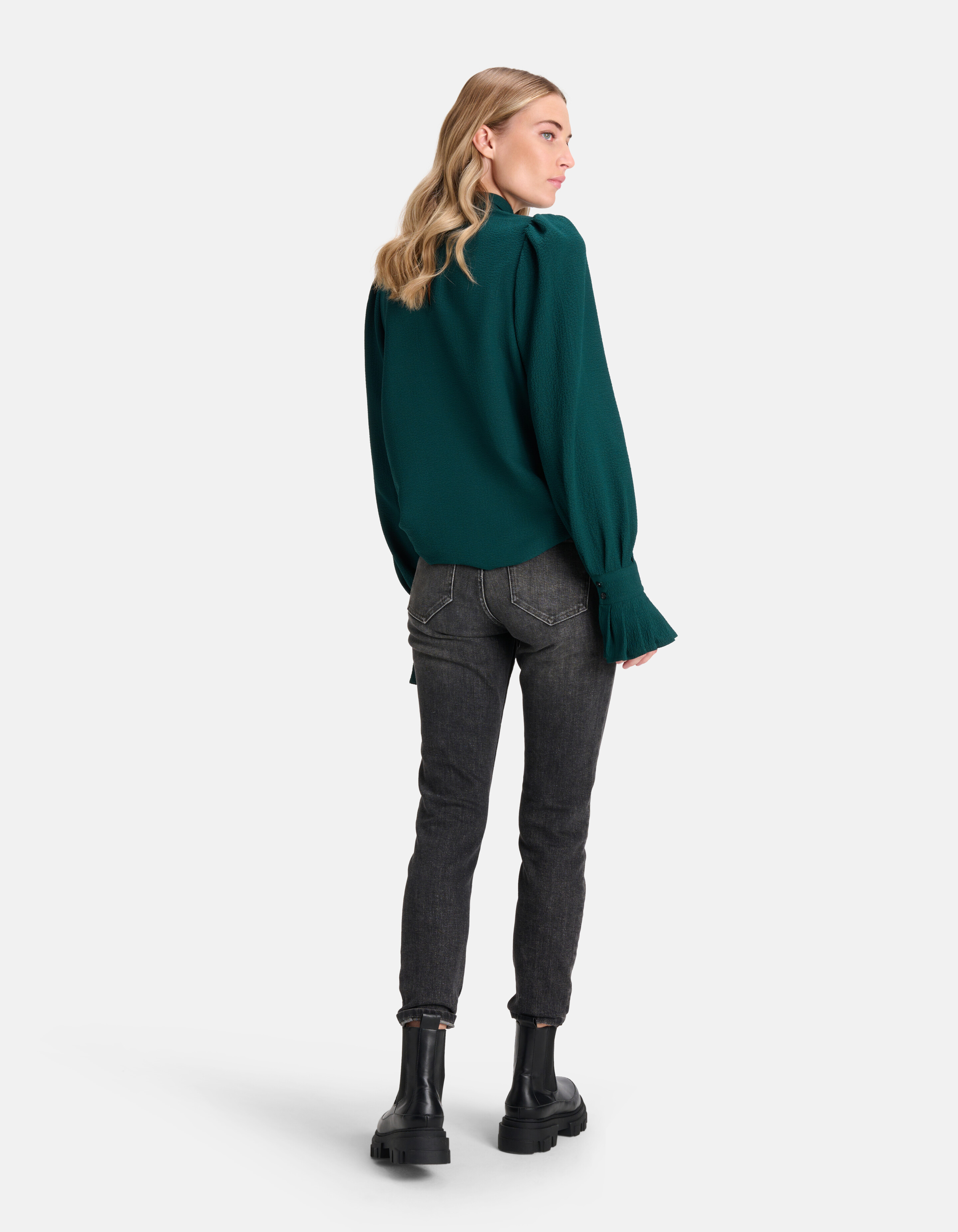 Volumineuze Mouwen Blouse Groen SHOEBY WOMEN