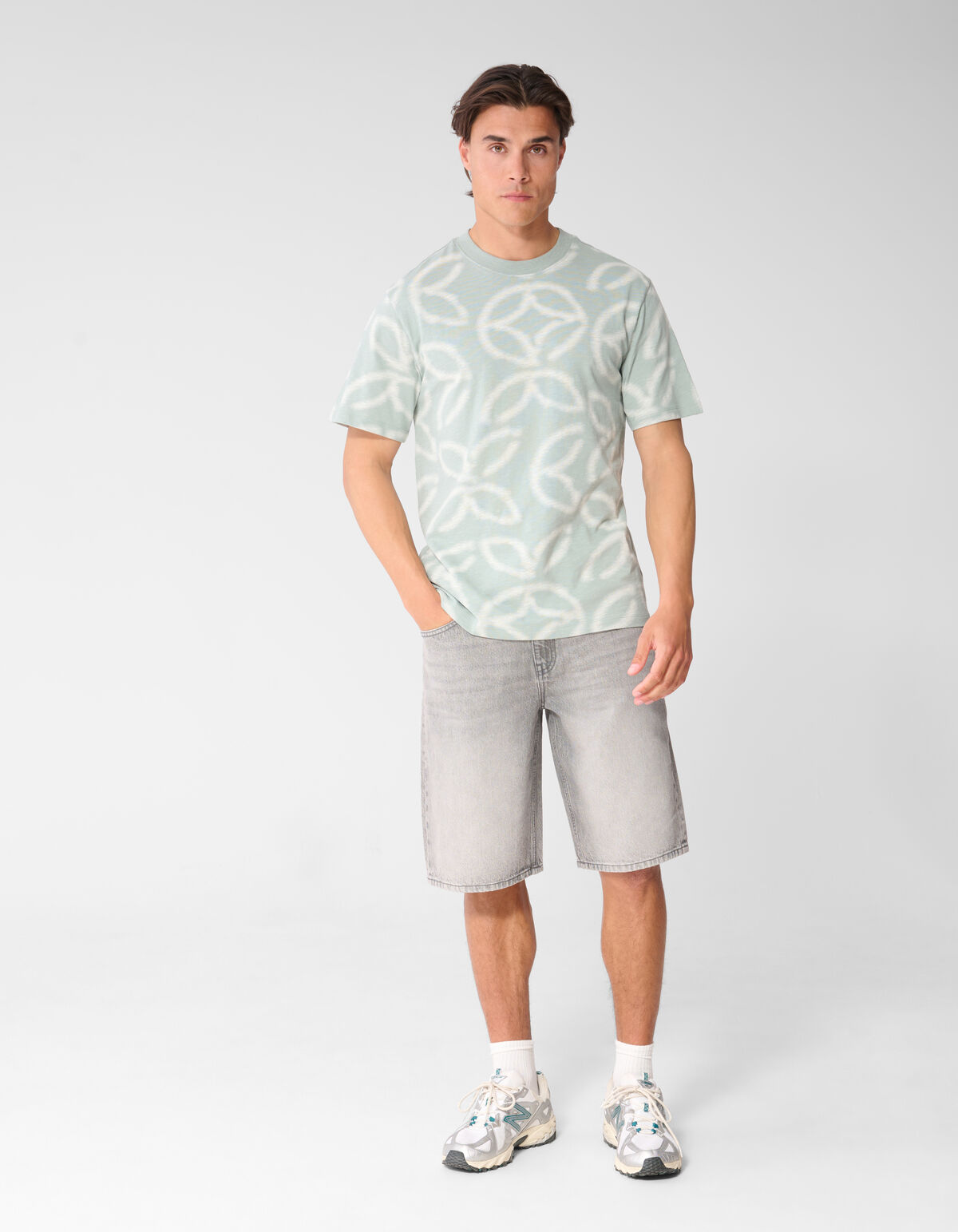 All Over Logo T-shirt Lichtgroen SHOEBY MEN