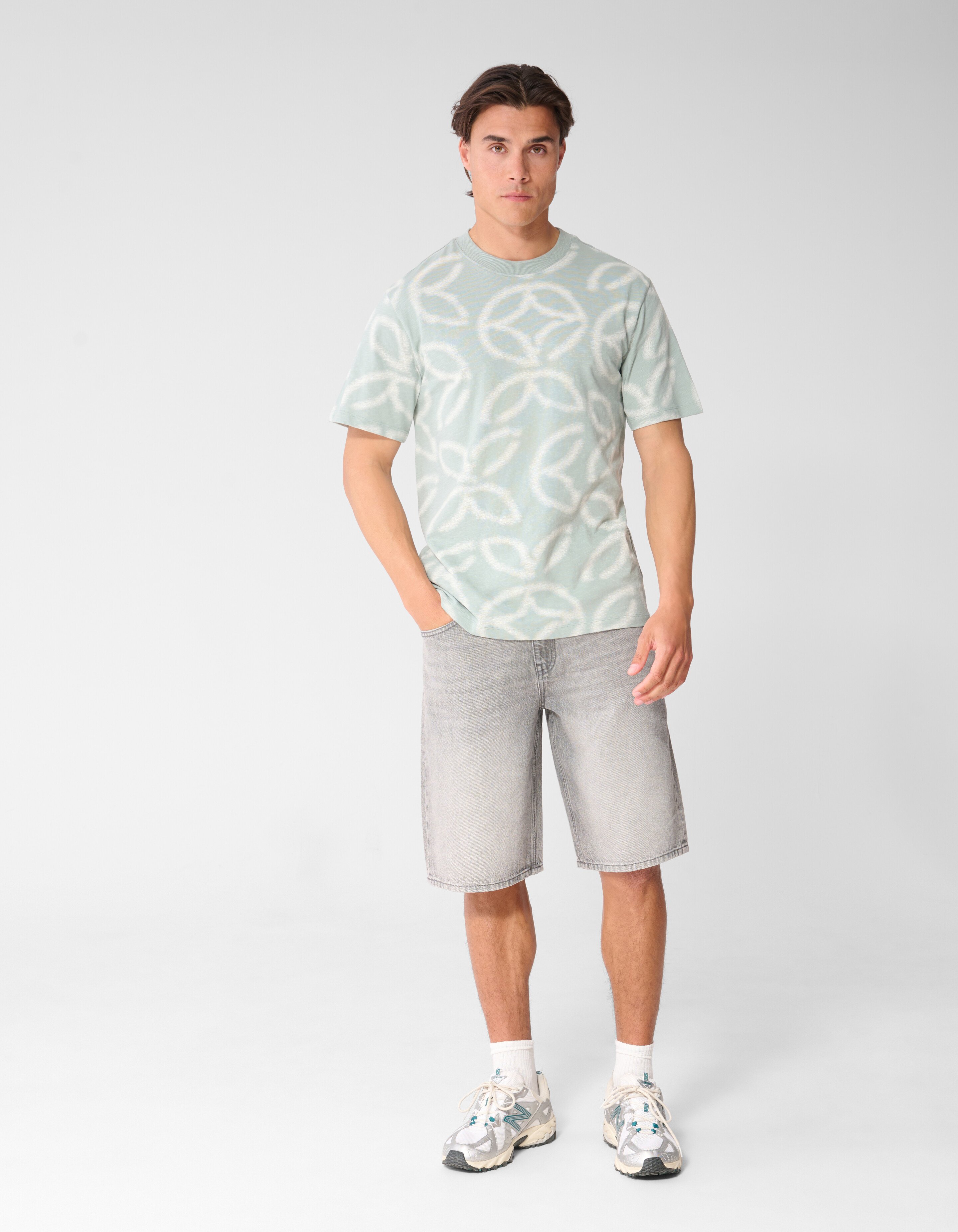 All Over Logo T-shirt Lichtgroen SHOEBY MEN