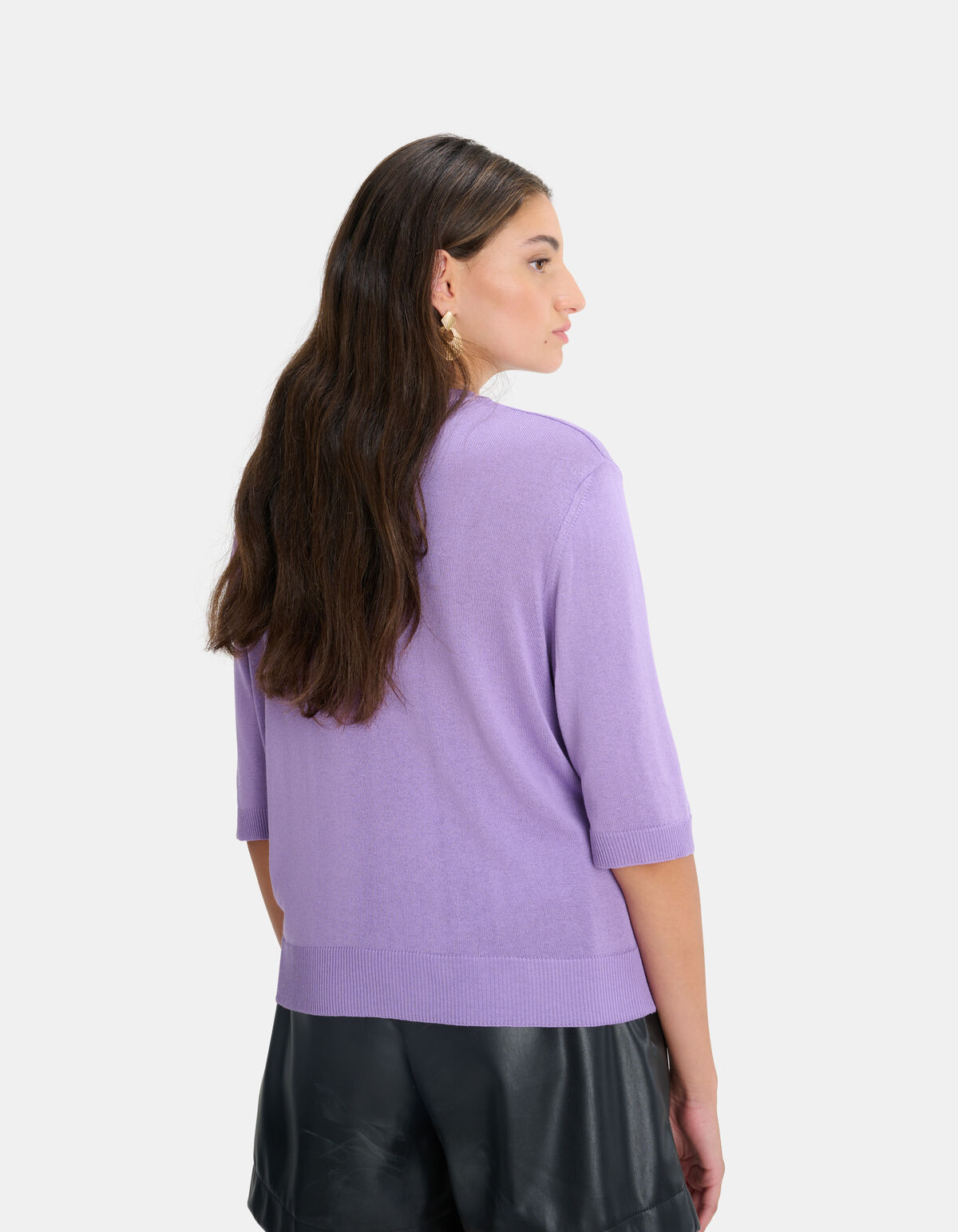 Round Knit T-shirt Paars EKSEPT