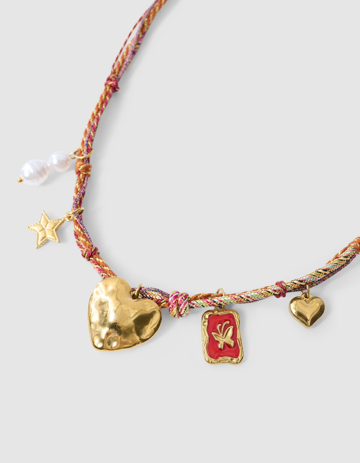 Touw Charm Ketting Bruin SHOEBY ACCESSOIRES
