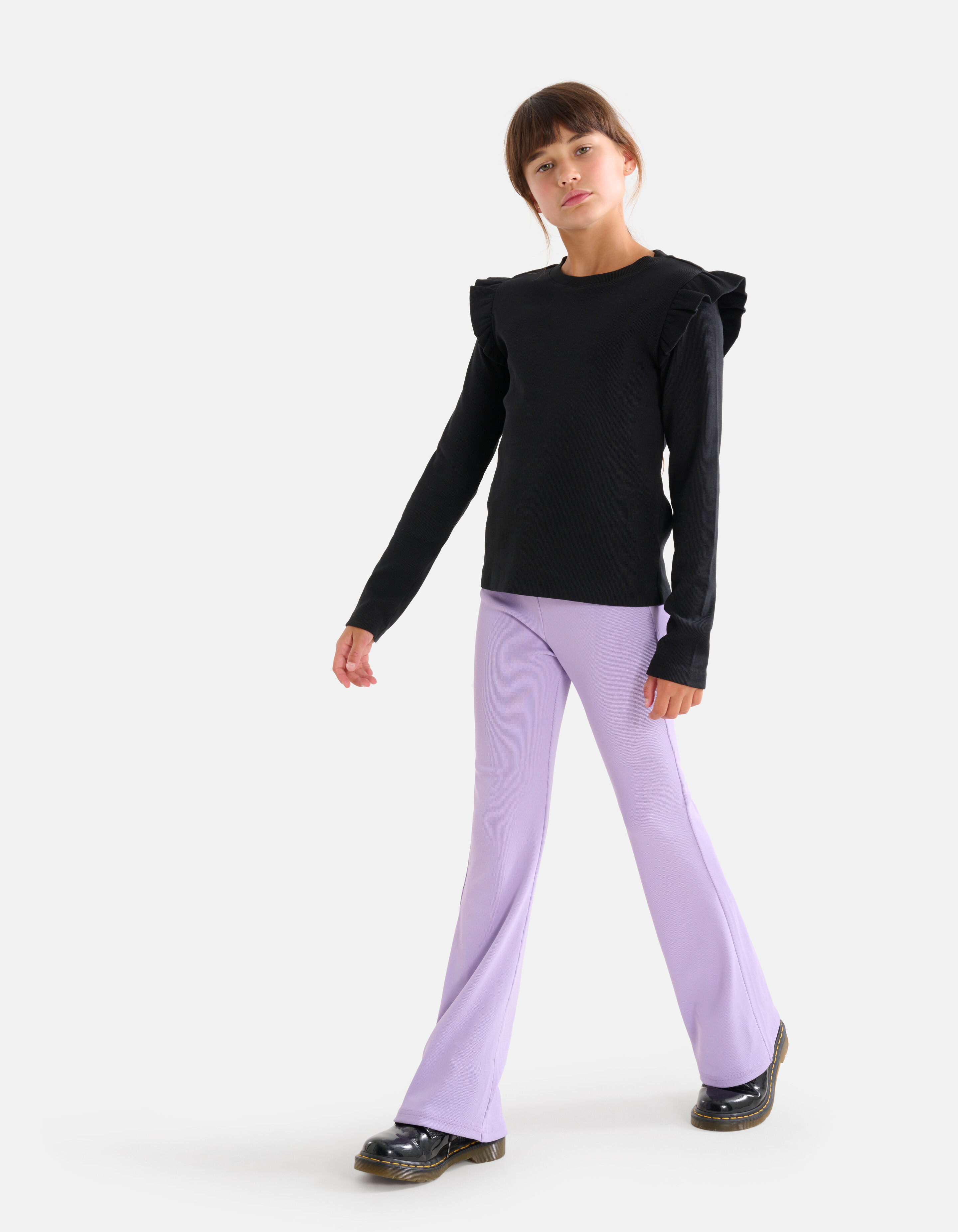 Rib Flared Legging Paars SHOEBY GIRLS