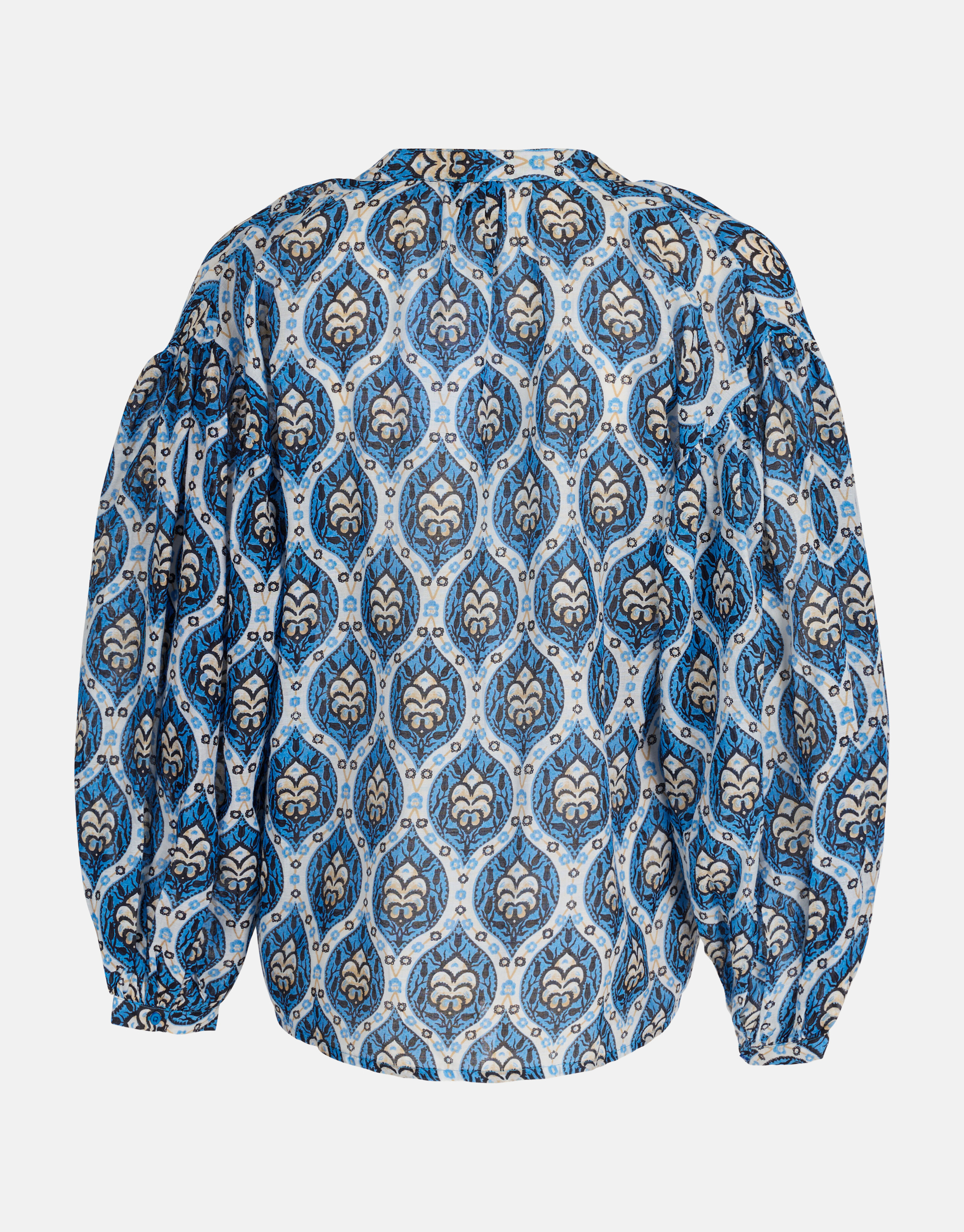 Printed Voile Blouse Blauw SHOEBY WOMEN