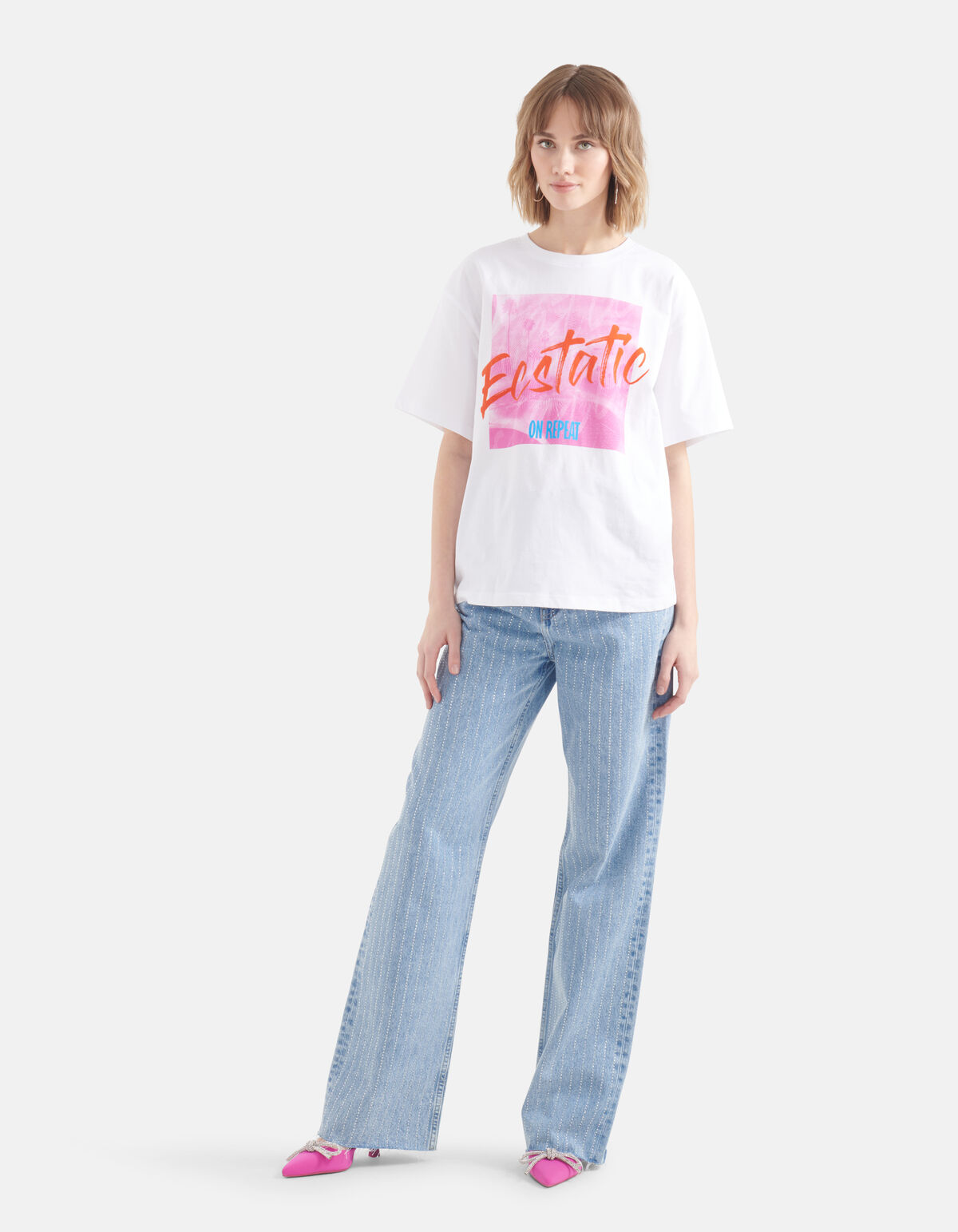 Artwork T-shirt Wit SHOEBY WOMEN