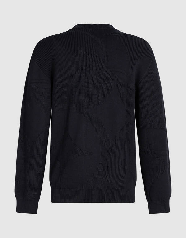 Logoprint Crewneck Gebreide Trui Zwart SHOEBY MEN