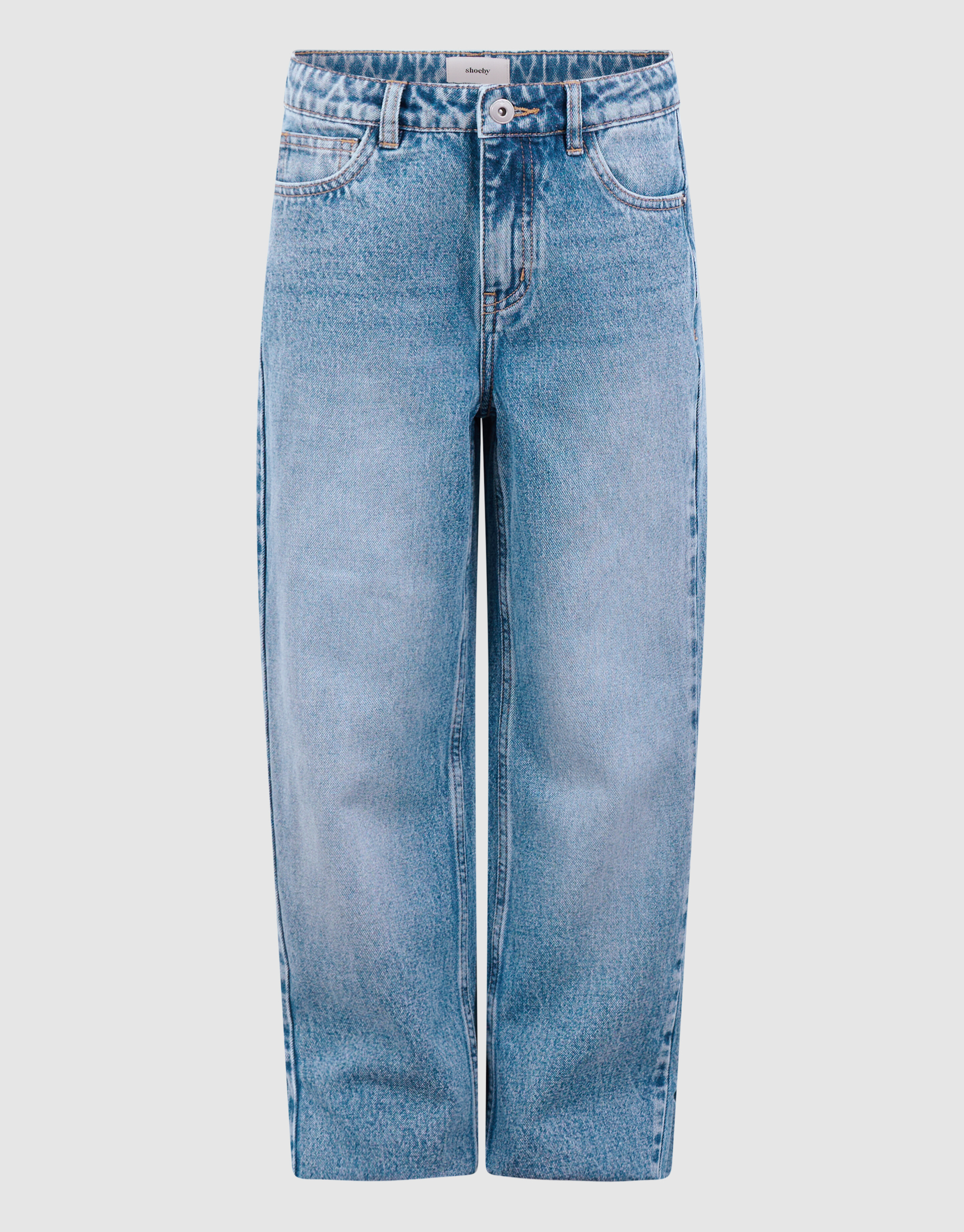Pleated Wide Leg Fit Jeans Blauw SHOEBY GIRLS