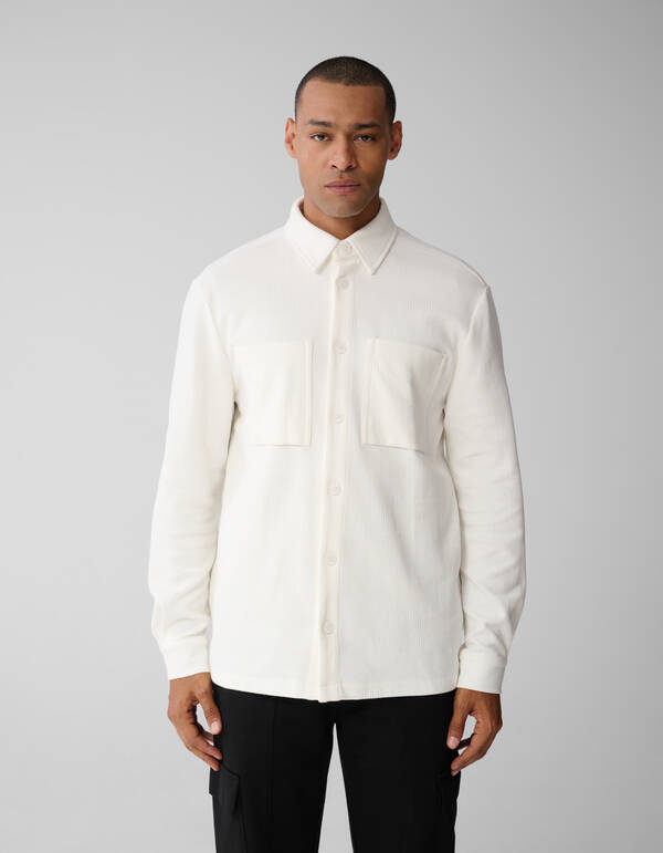 Block Jersey Overshirt Gebroken Wit SHOEBY MEN