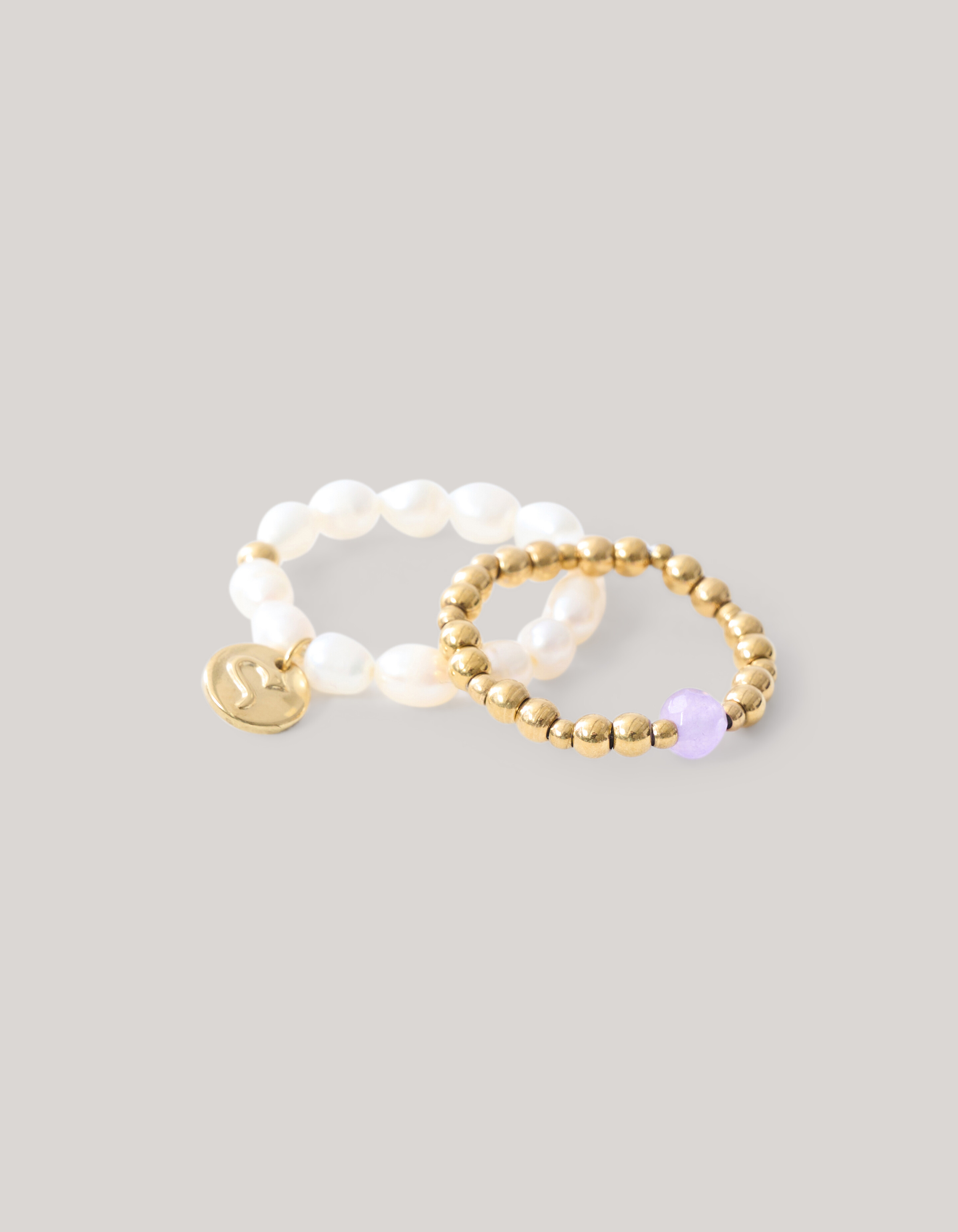 Parel Ringen Set Goud SHOEBY ACCESSOIRES