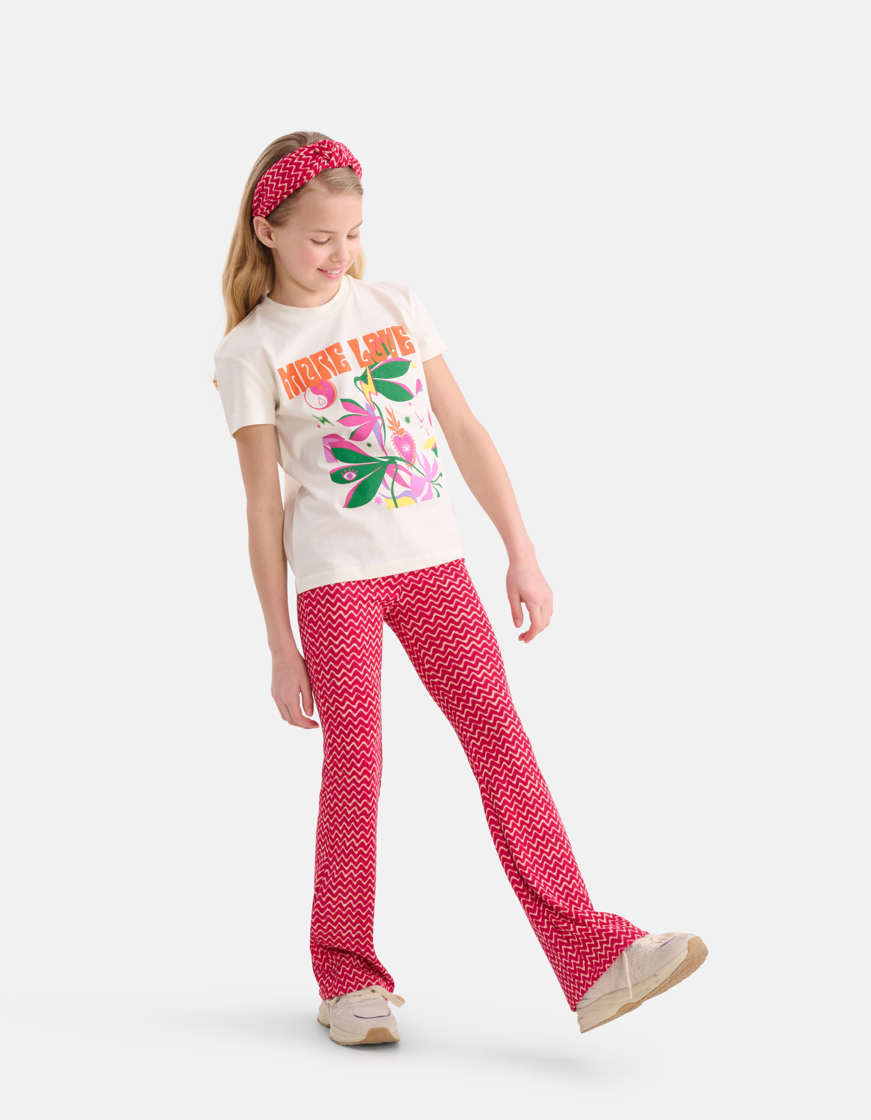 Printed Rib Flared Roze SHOEBY GIRLS