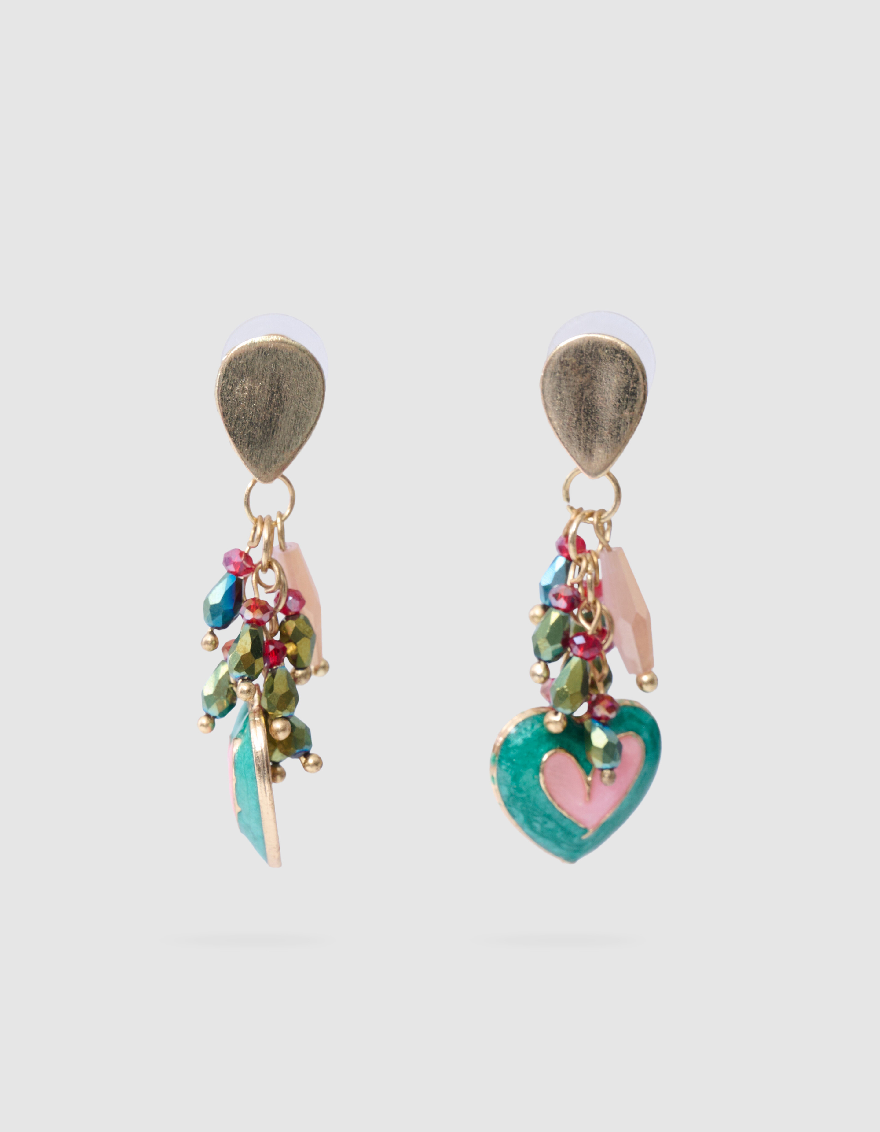 Beaded Heart Oorbellen Groen SHOEBY ACCESSOIRES