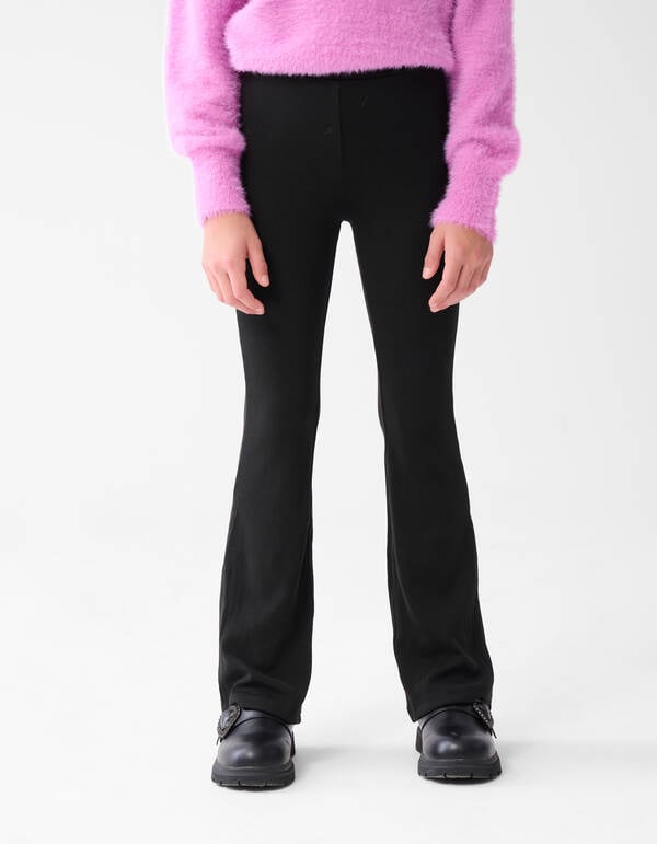 Rib Flared Legging Zwart SHOEBY GIRLS