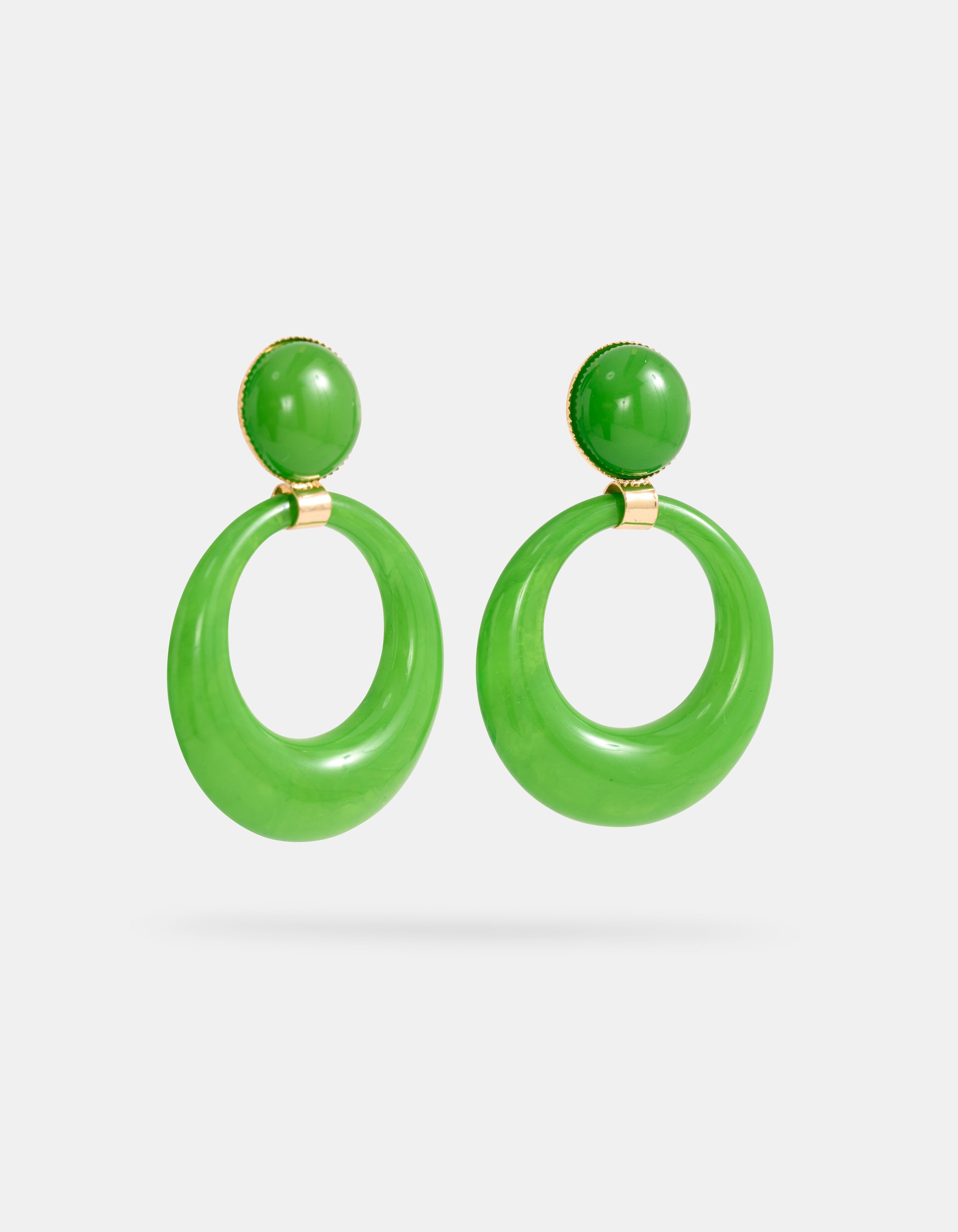 Ronde Oorbellen Groen SHOEBY ACCESSOIRES