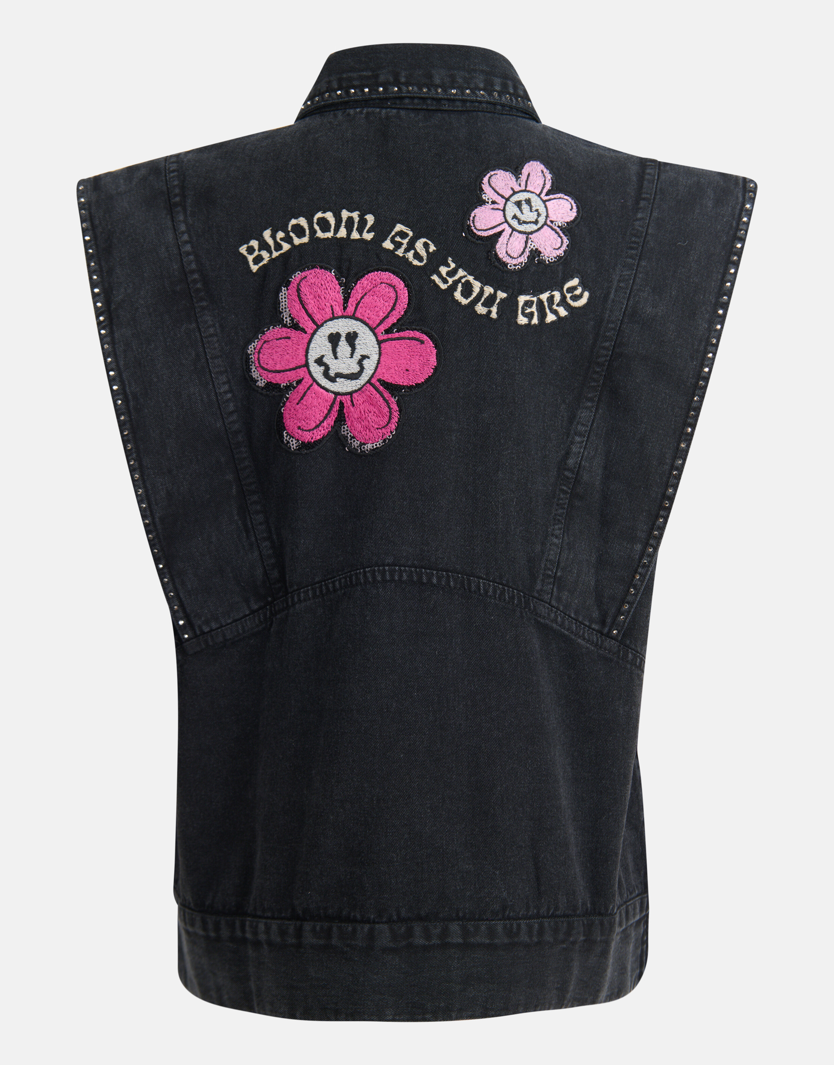 Embroidery Gilet Donkergrijs SHOEBY GIRLS