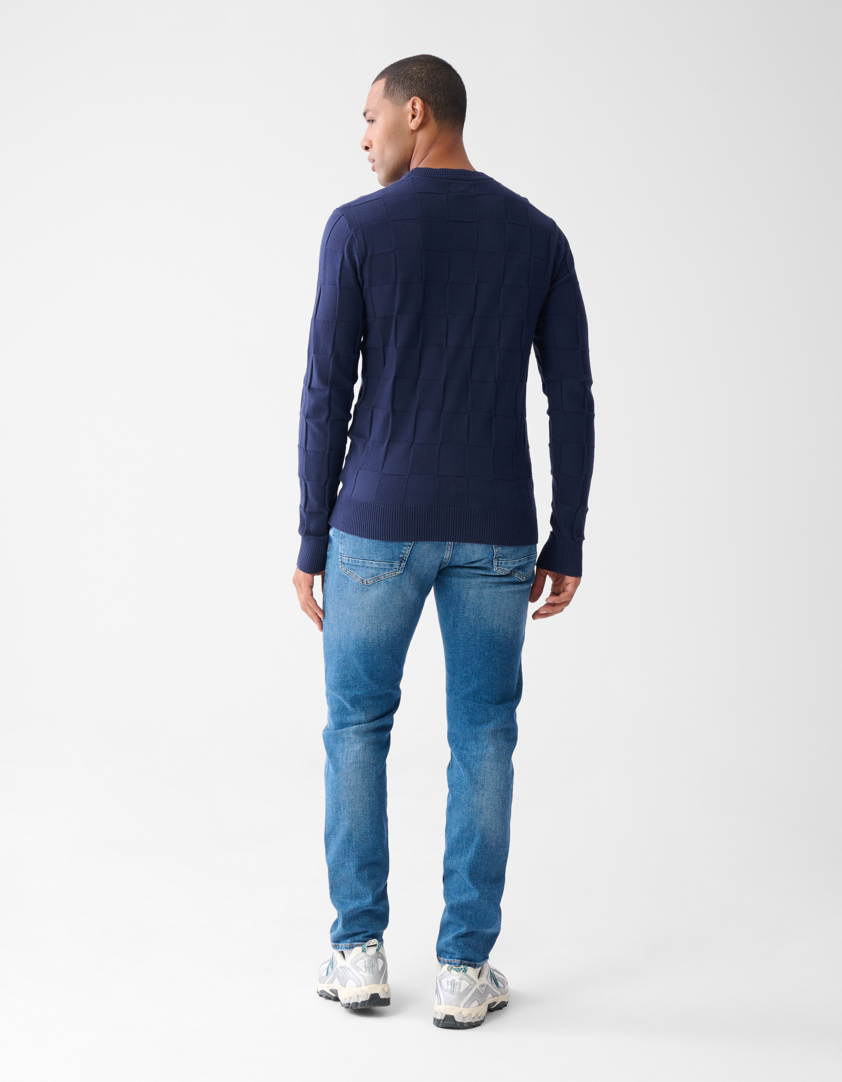 Structuur Trui Donkerblauw SHOEBY MEN