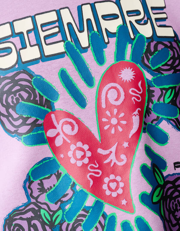 Rose Artwork Hoodie Paars SHOEBY GIRLS