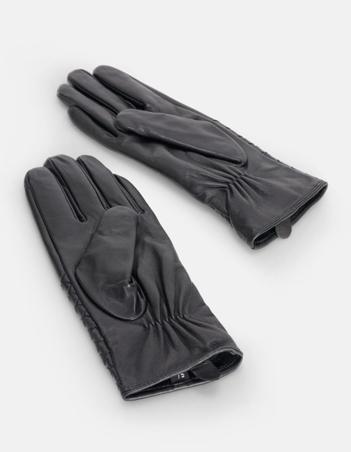 Gevlochten Leren Handschoenen Zwart SHOEBY ACCESSOIRES