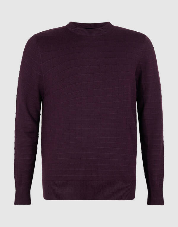 Structuur Gebreide Trui Donkerrood SHOEBY MEN