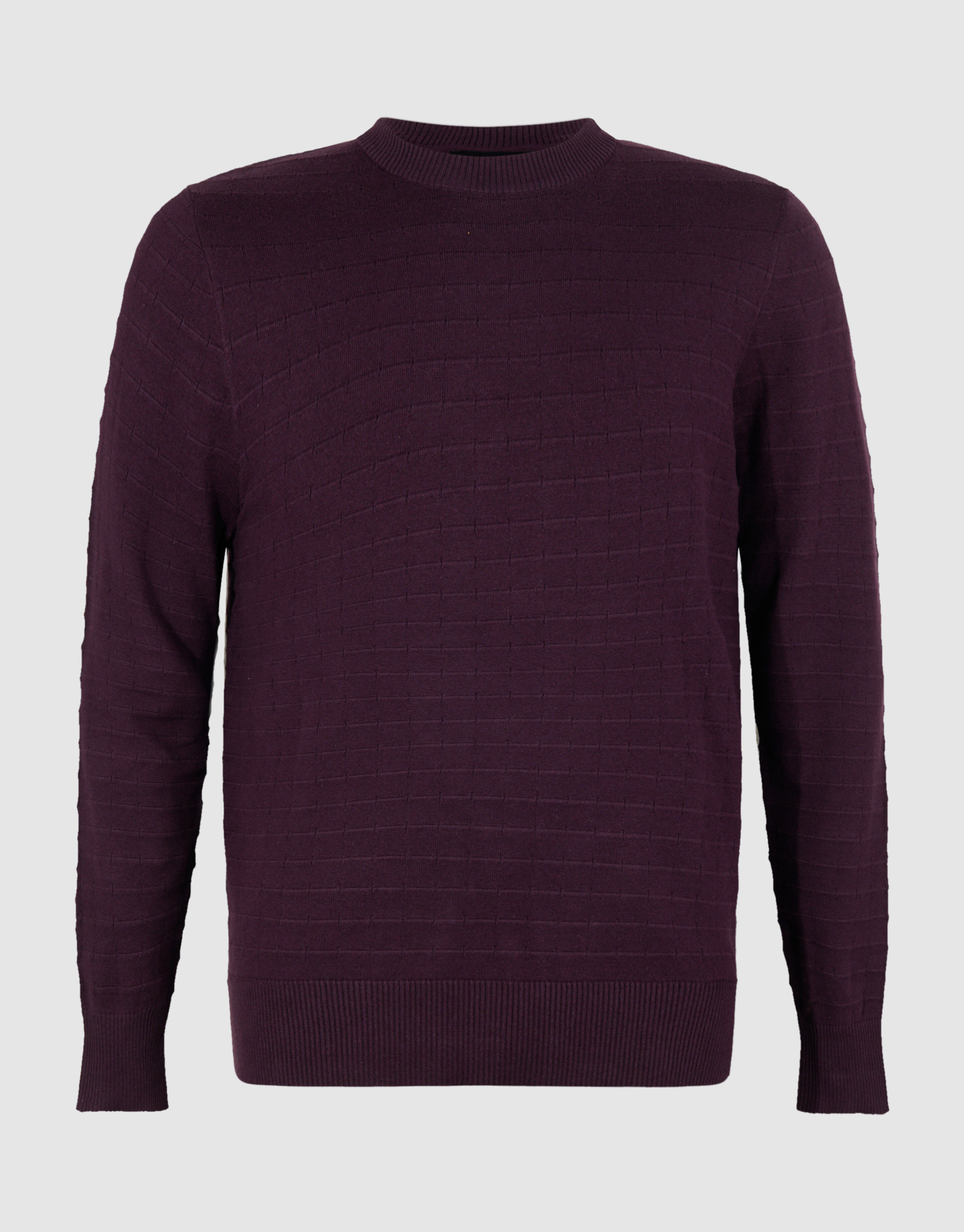 Structuur Gebreide Trui Donkerrood SHOEBY MEN