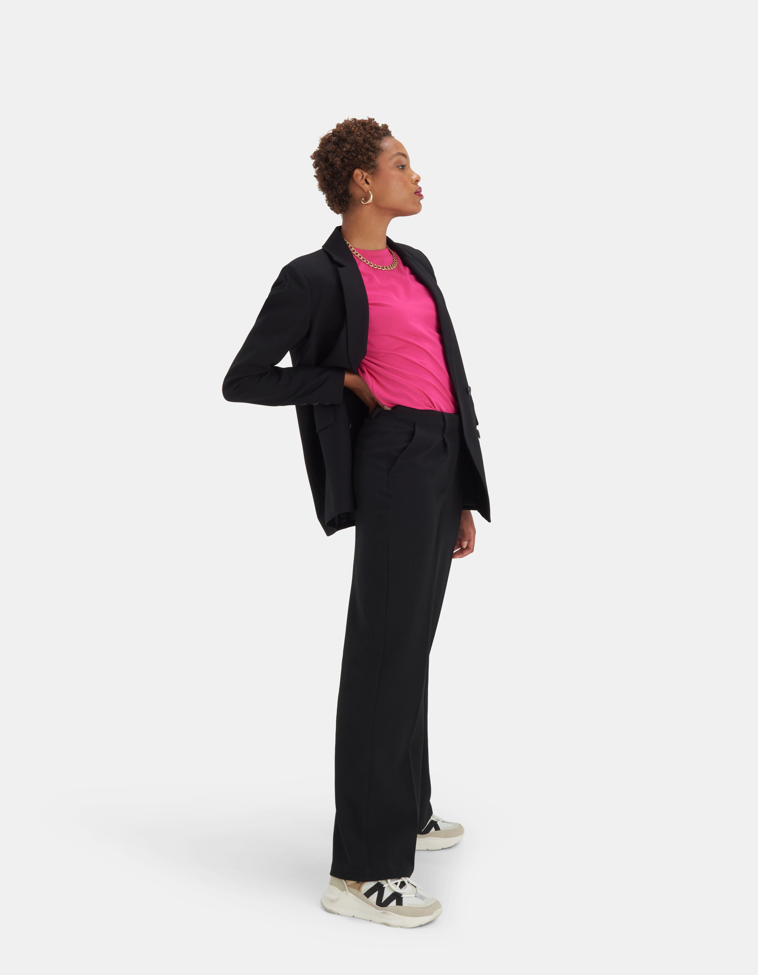Wide Leg Pantalon Zwart EKSEPT