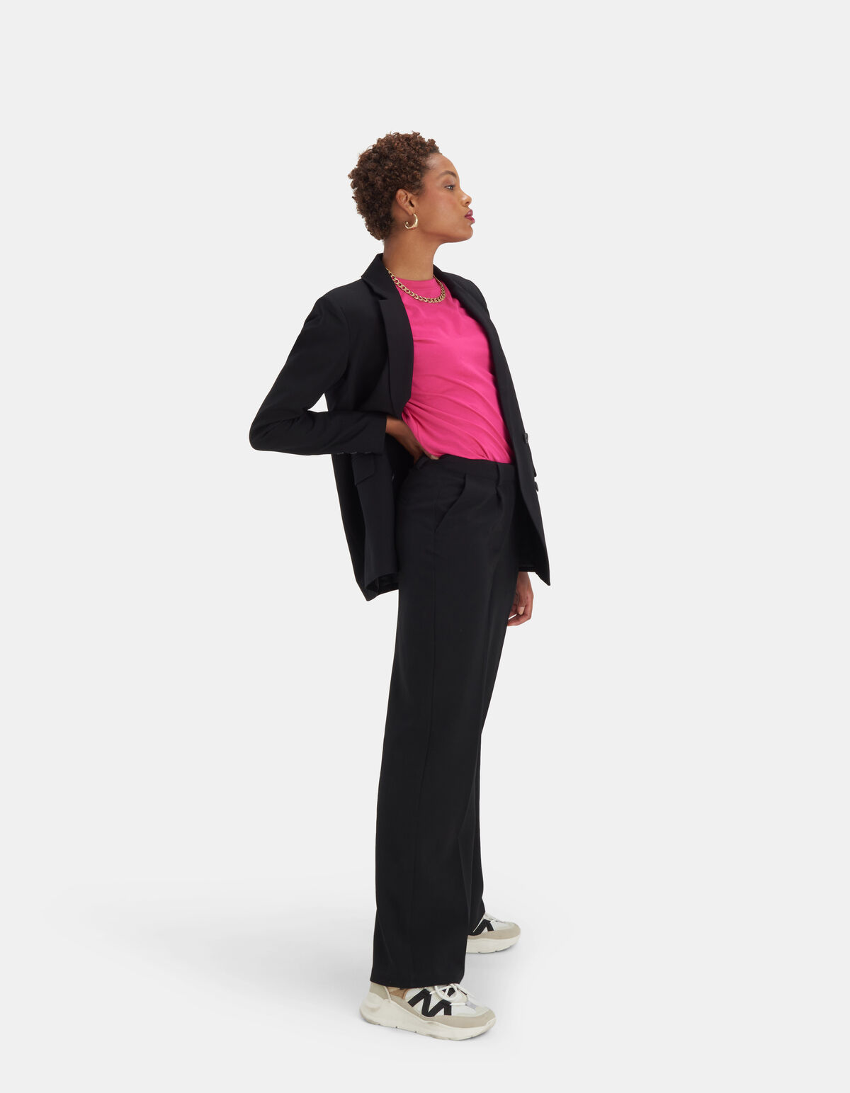 Wide Leg Pantalon Zwart EKSEPT