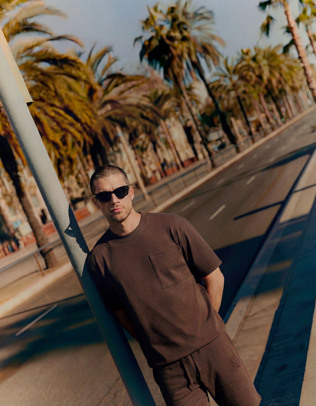 Cord Pocket T-shirt Donkerbruin SHOEBY MEN