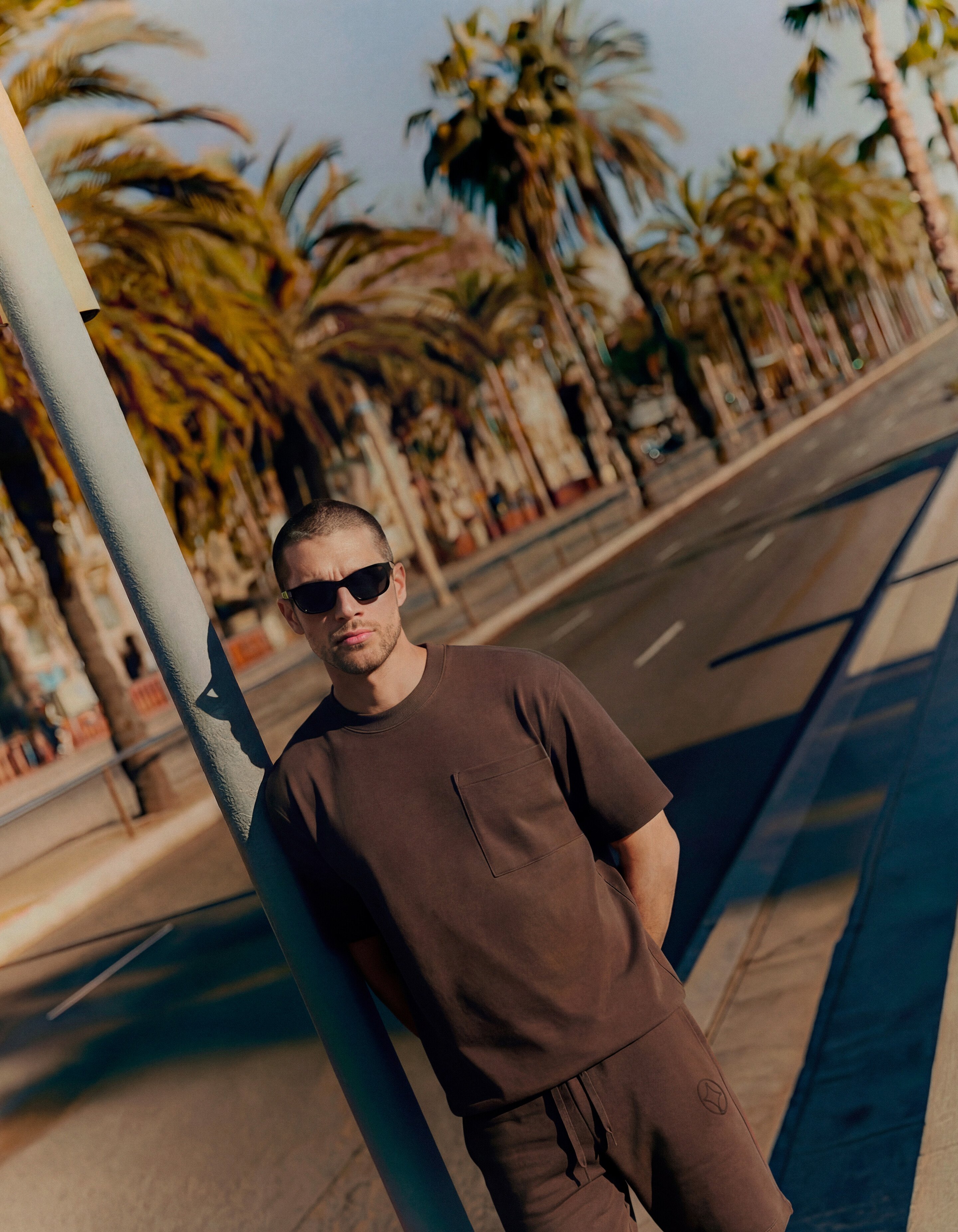 Cord Pocket T-shirt Donkerbruin SHOEBY MEN