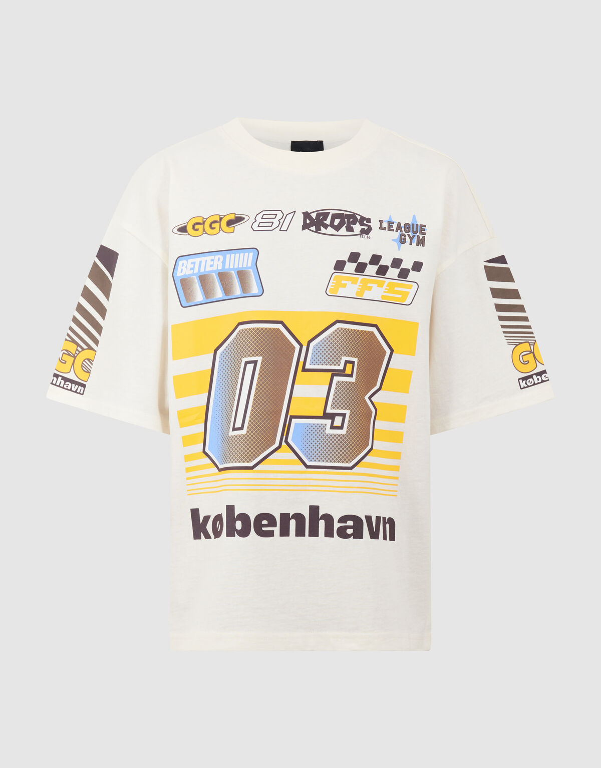 Race Artwork T-shirt Gebroken Wit SHOEBY BOYS