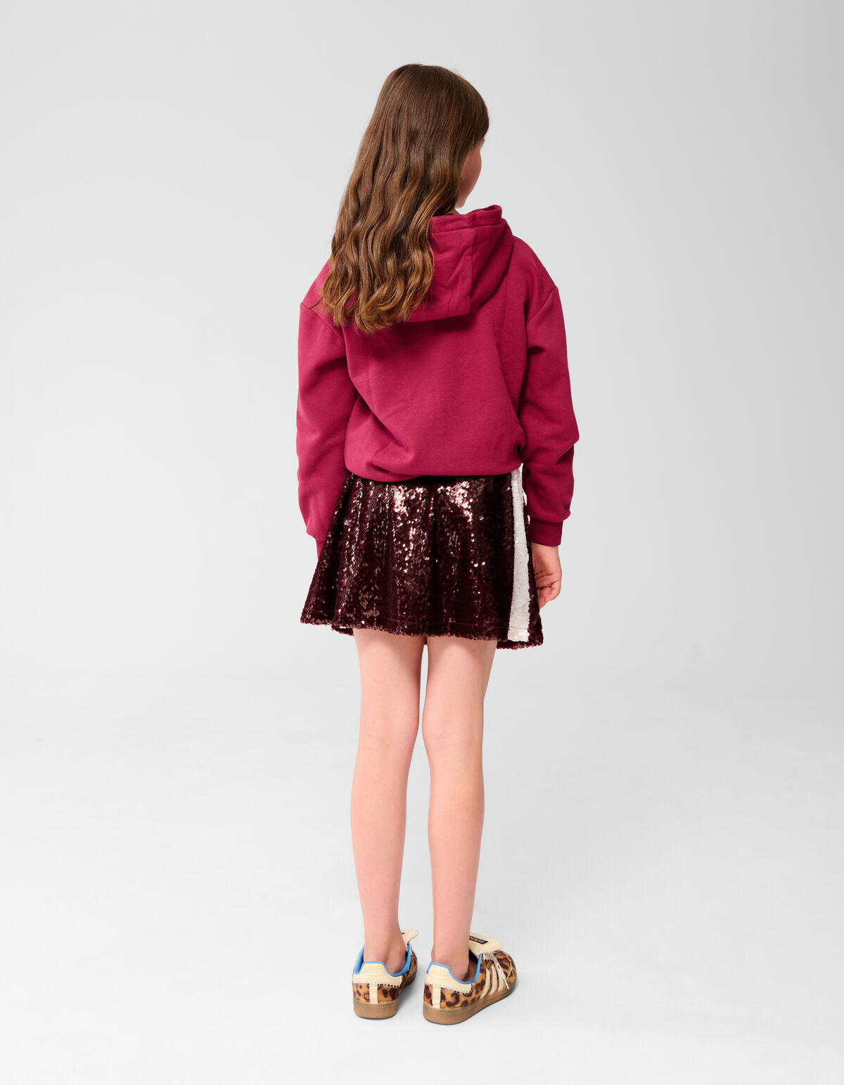 Pailletten Mini Rok Donkerrood SHOEBY GIRLS