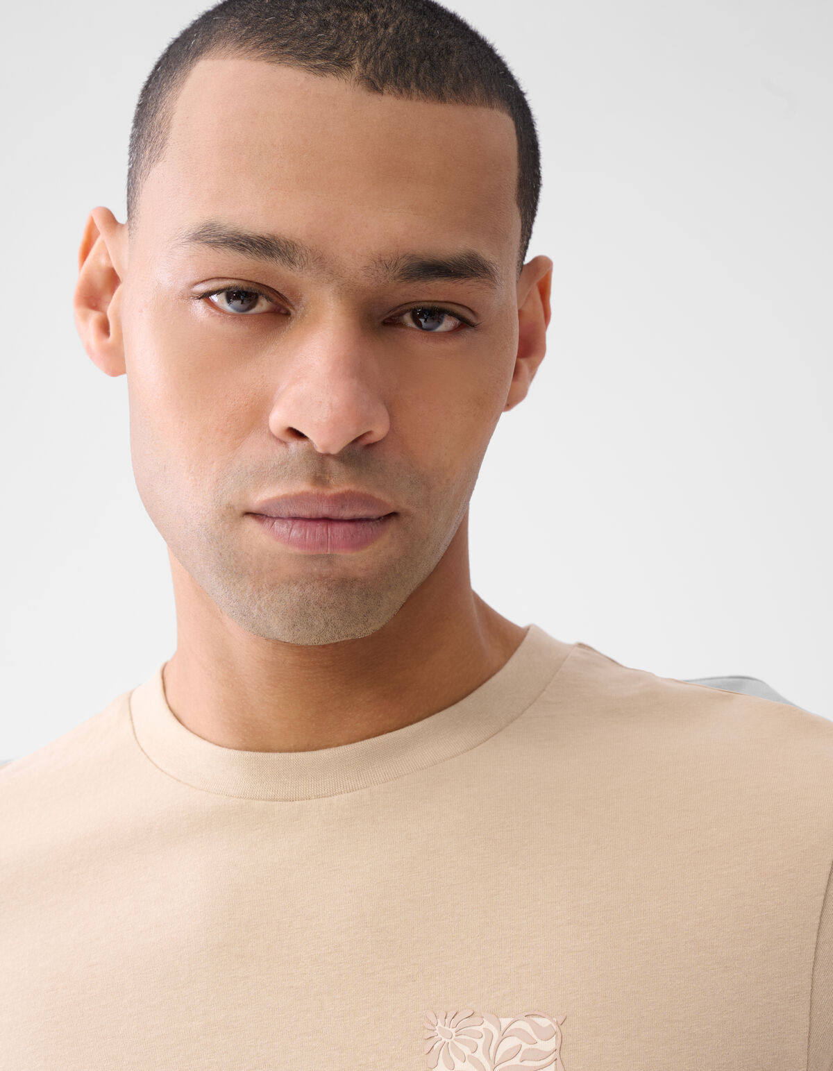 Flower Block T-shirt Zand SHOEBY MEN