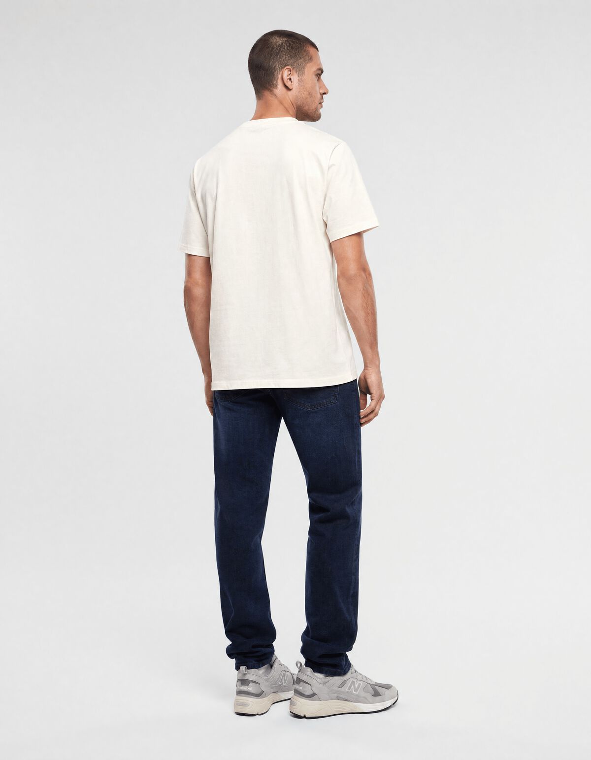 Basis Label T-shirt Gebroken Wit SHOEBY MEN