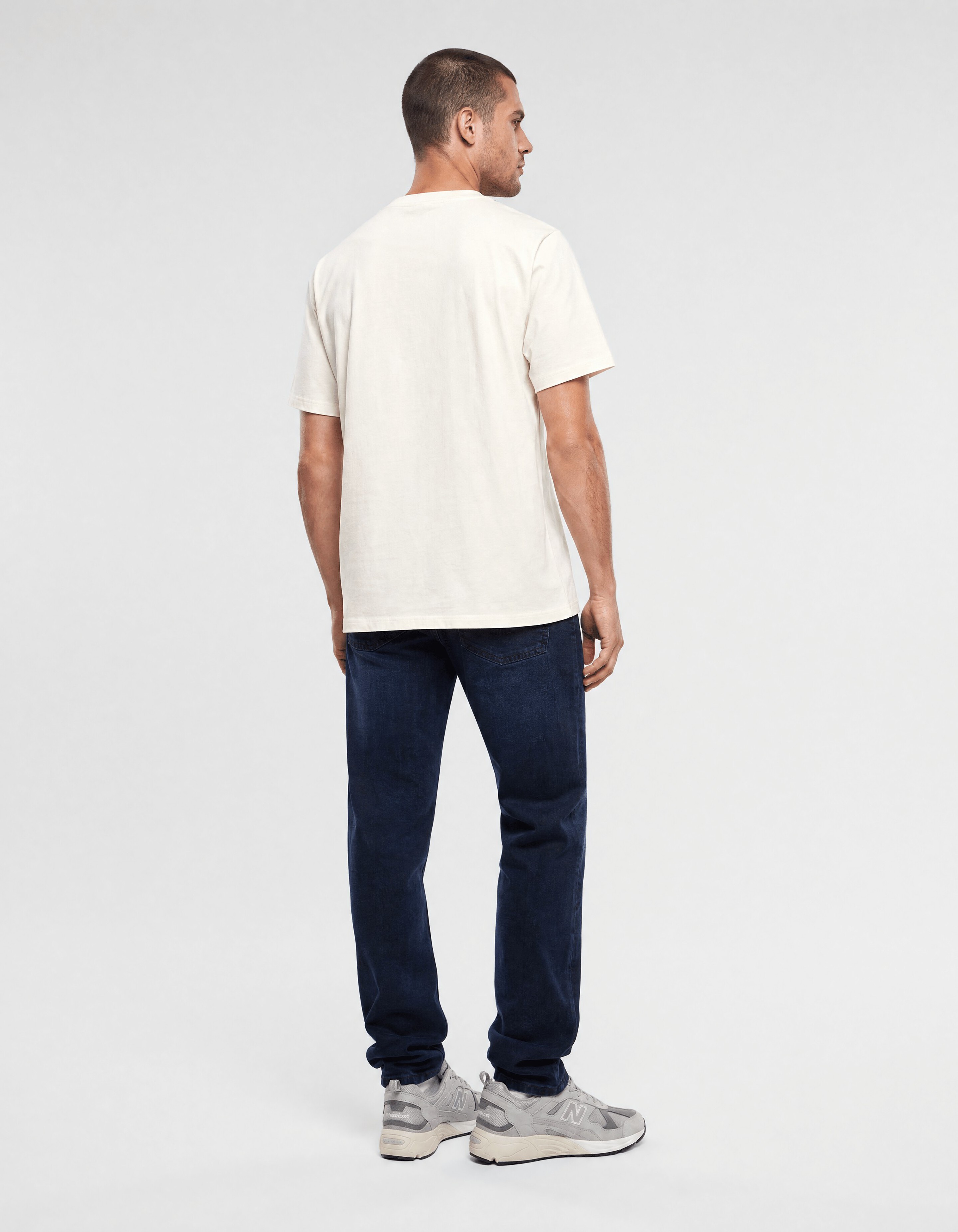 Basis Label T-shirt Gebroken Wit SHOEBY MEN