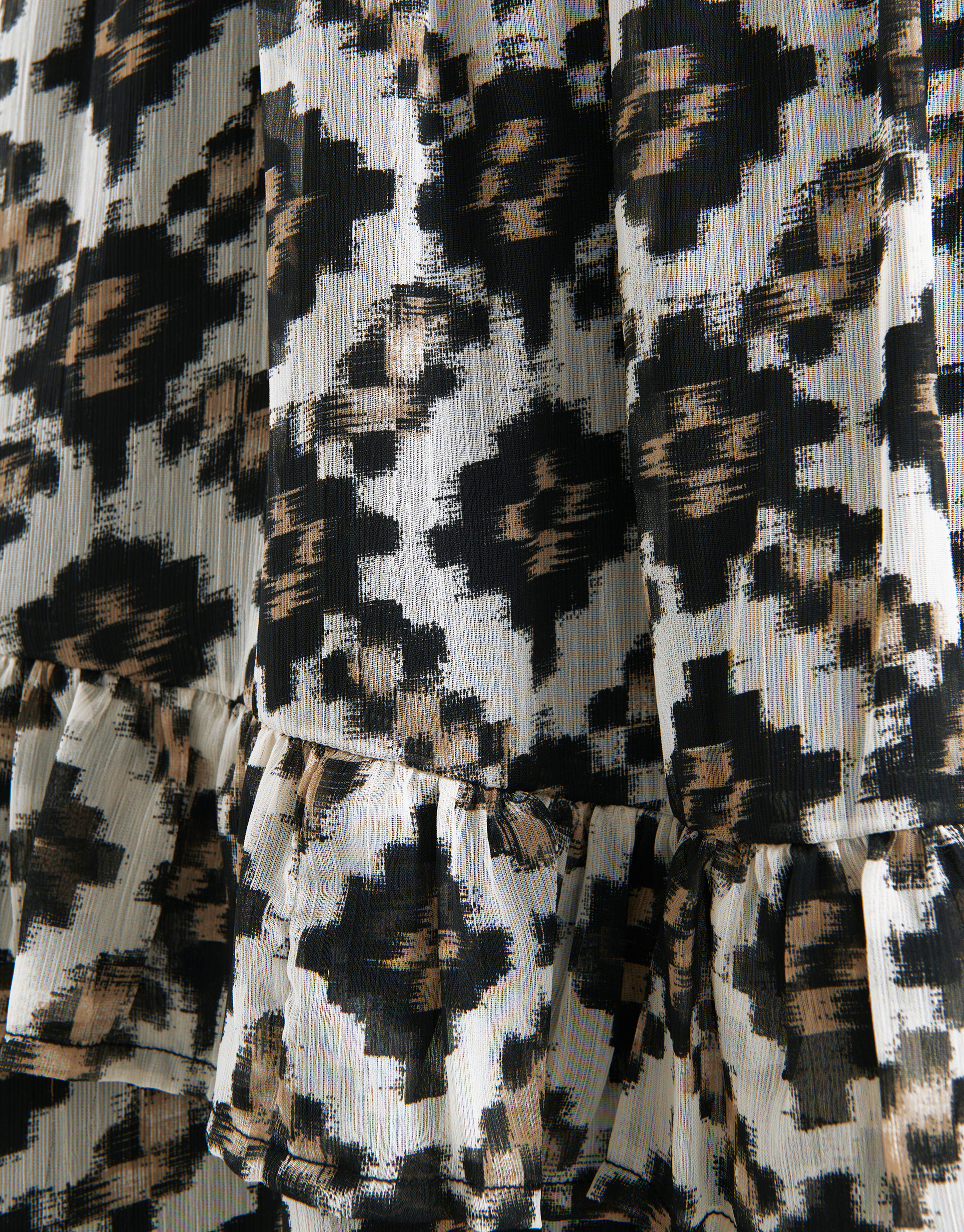Printed Chiffon Jurk Beige SHOEBY WOMEN
