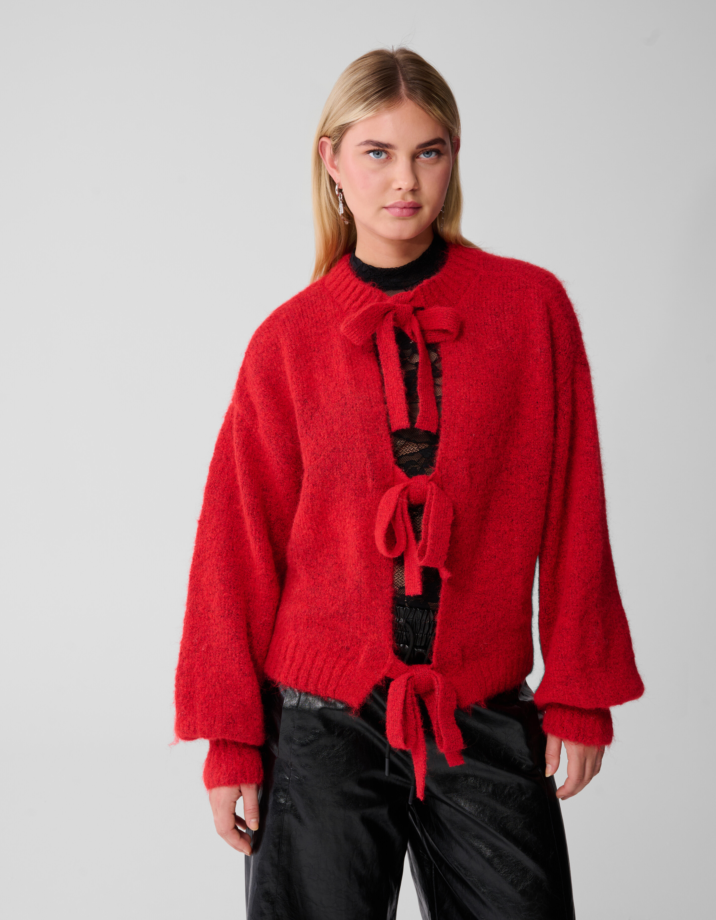 Two Way Strik Vest Rood SHOEBY WOMEN