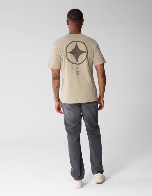 Scratched Artwork T-shirt Lichtgroen SHOEBY MEN
