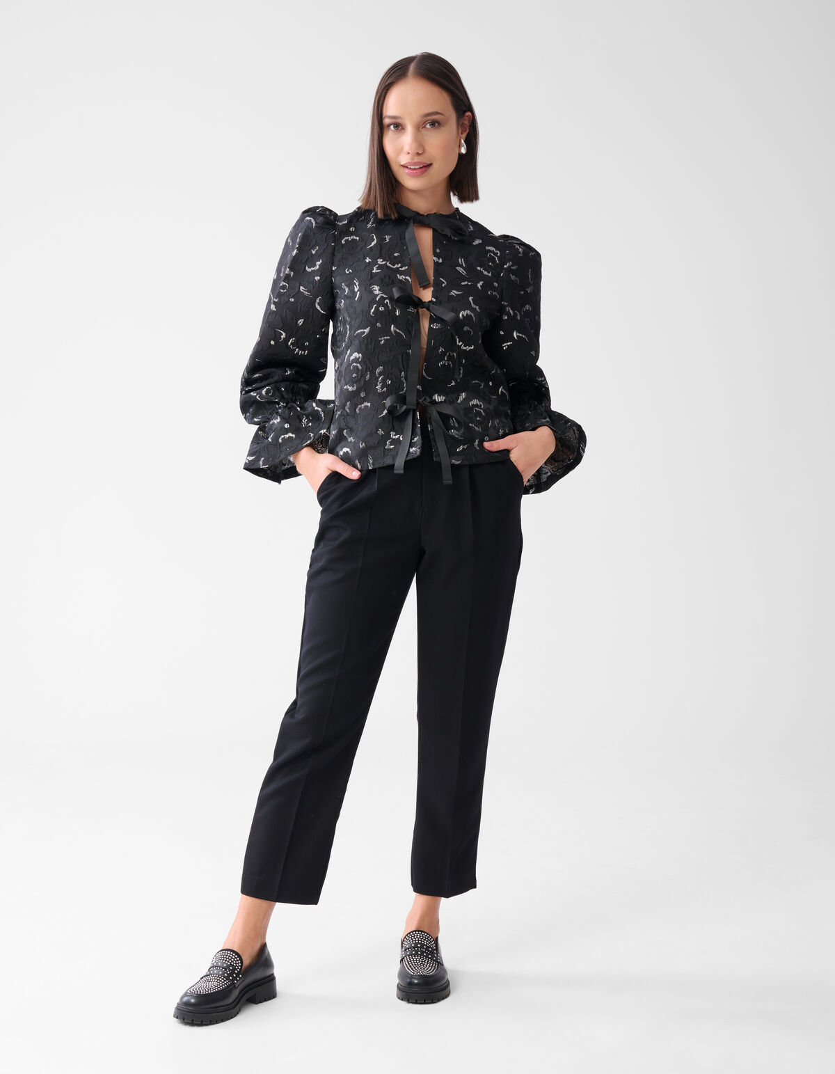 Jacquard Strik Top Zwart SHOEBY WOMEN