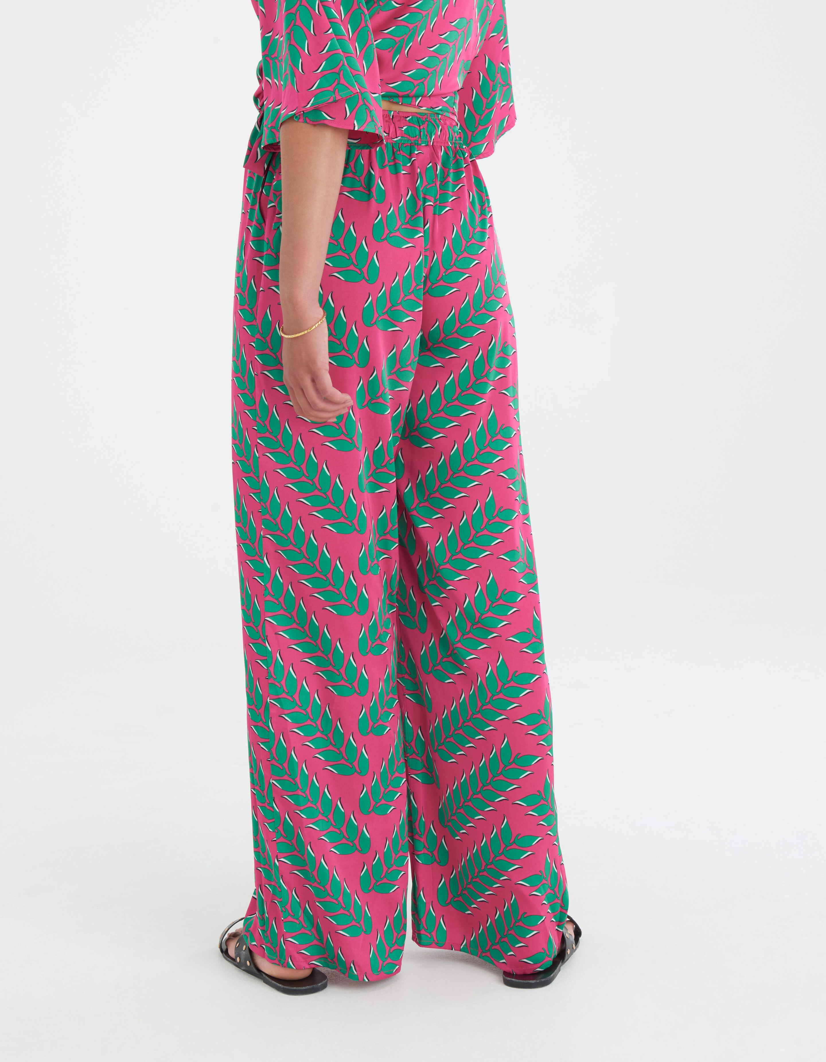 Printed Wide Leg Broek Eksept