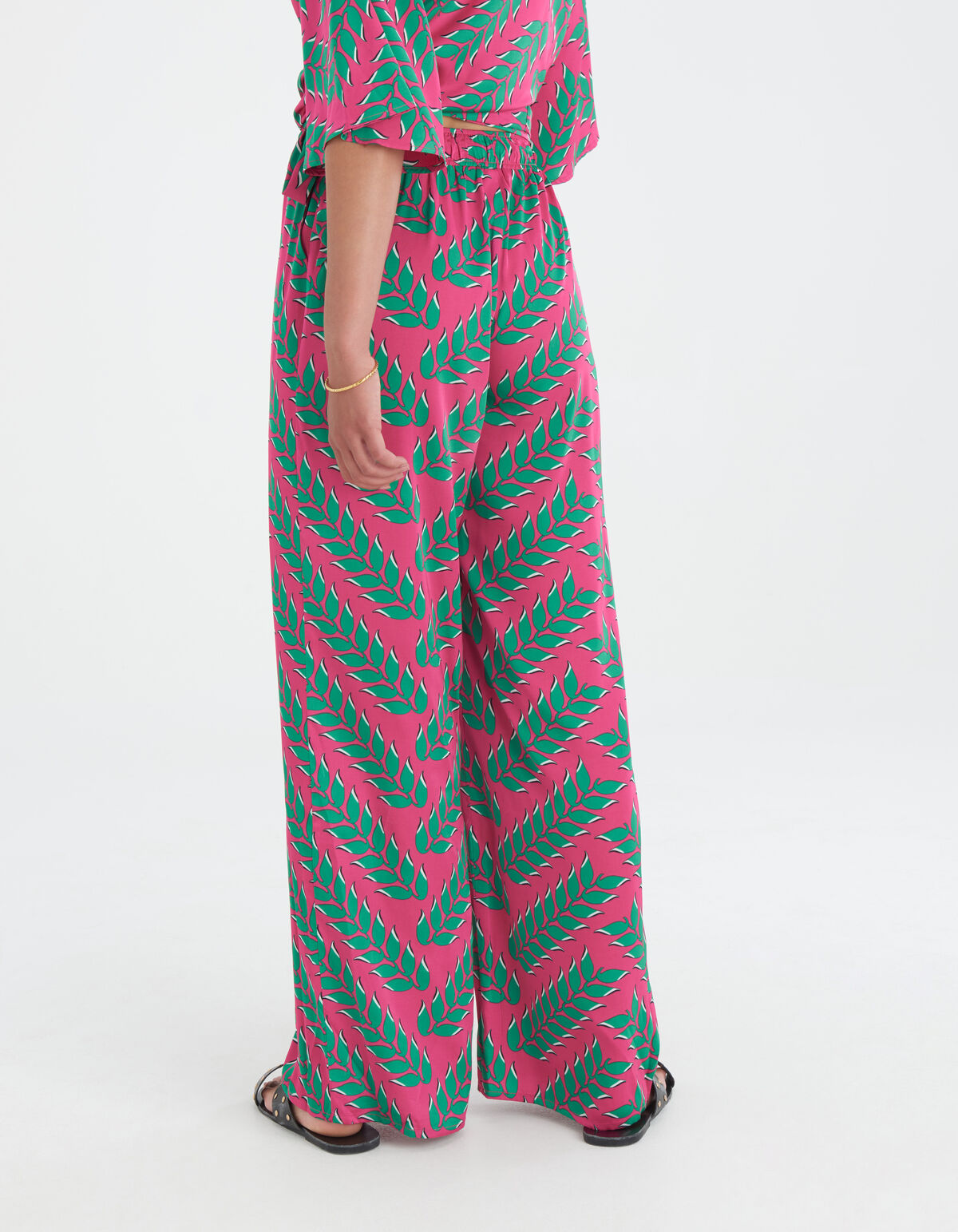Printed Wide Leg Broek Eksept