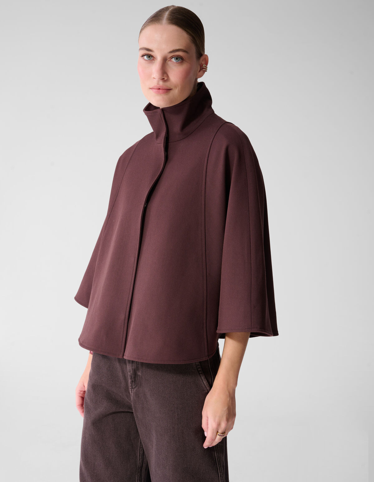 Geweven Cape Donkerrood By Mieke SHOEBY WOMEN