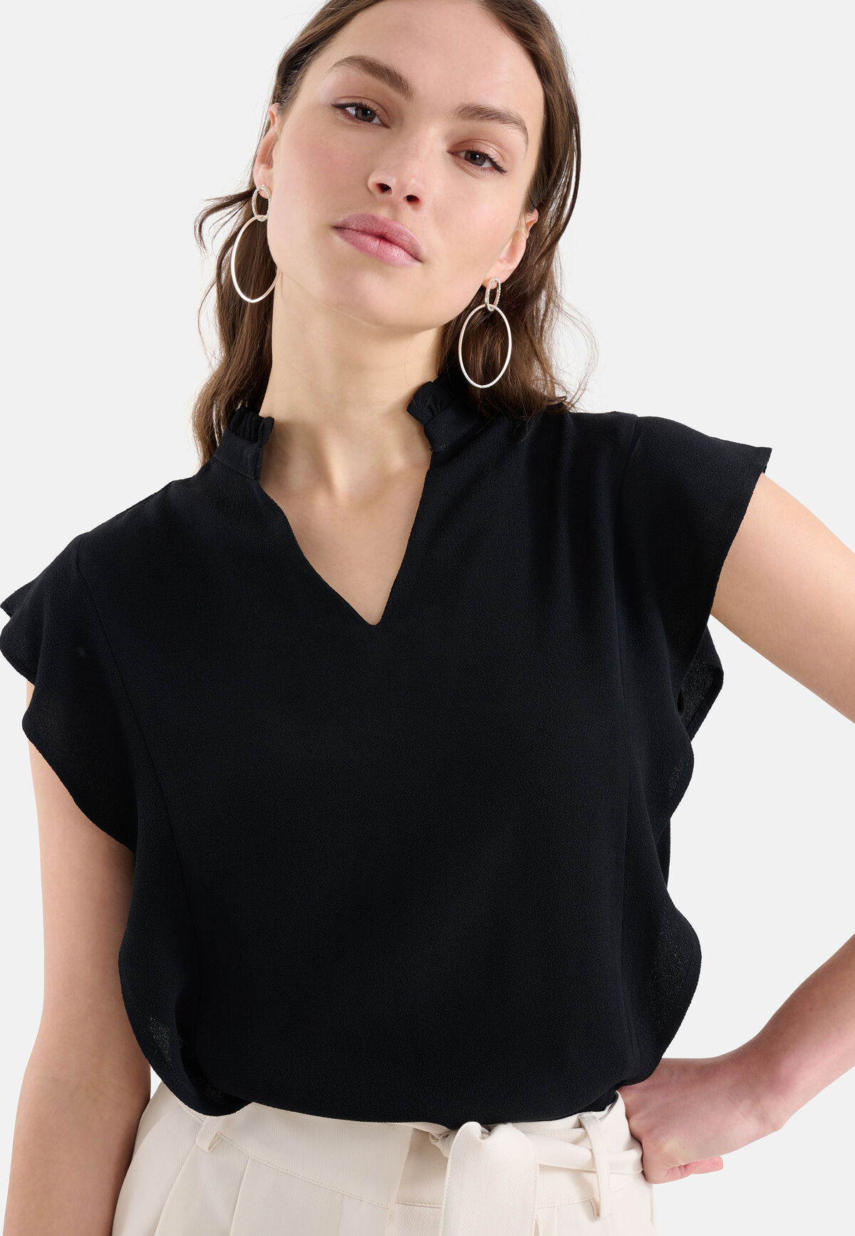 Ruffle Top Zwart SHOEBY WOMEN