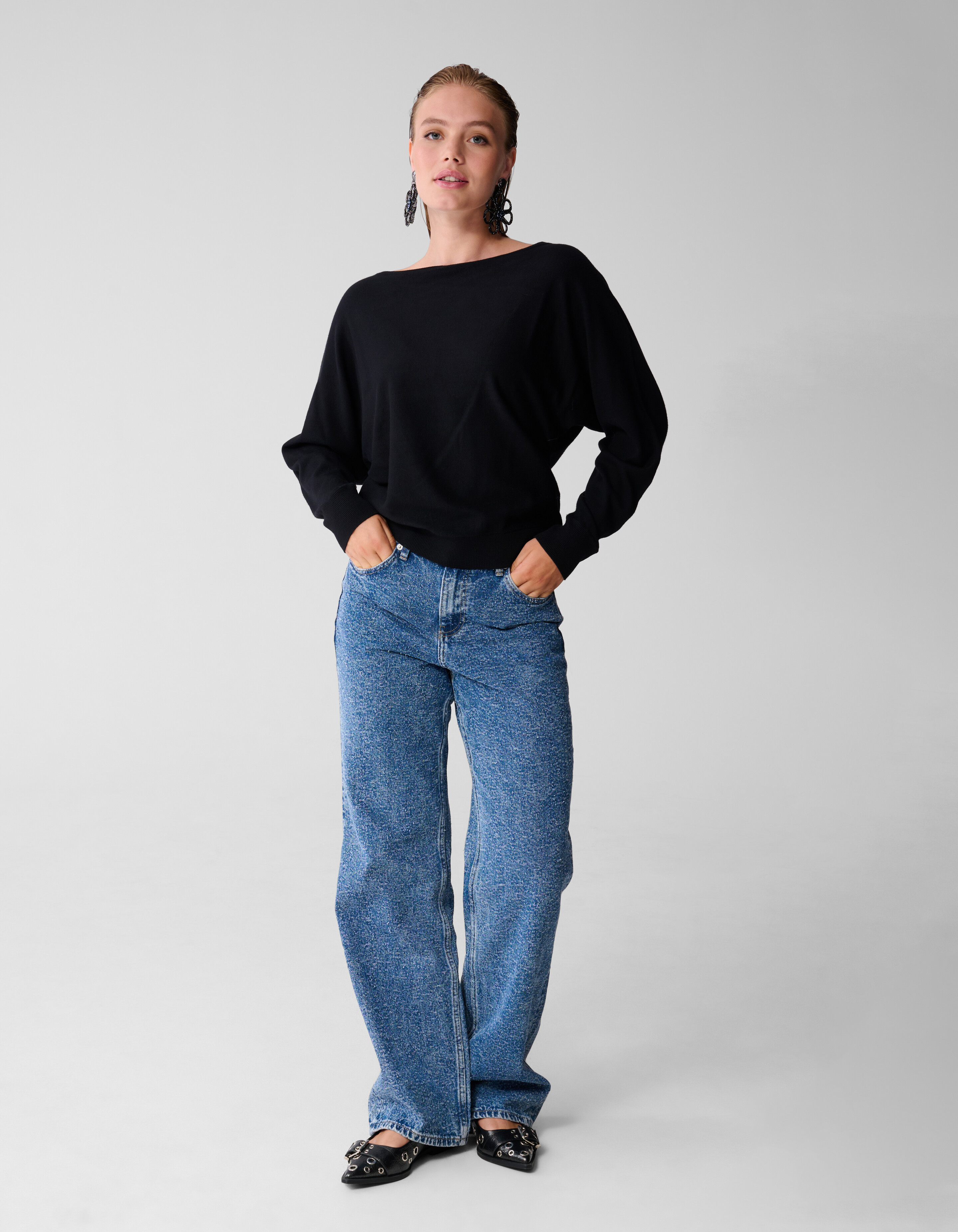 Vleermuis Trui Zwart SHOEBY WOMEN