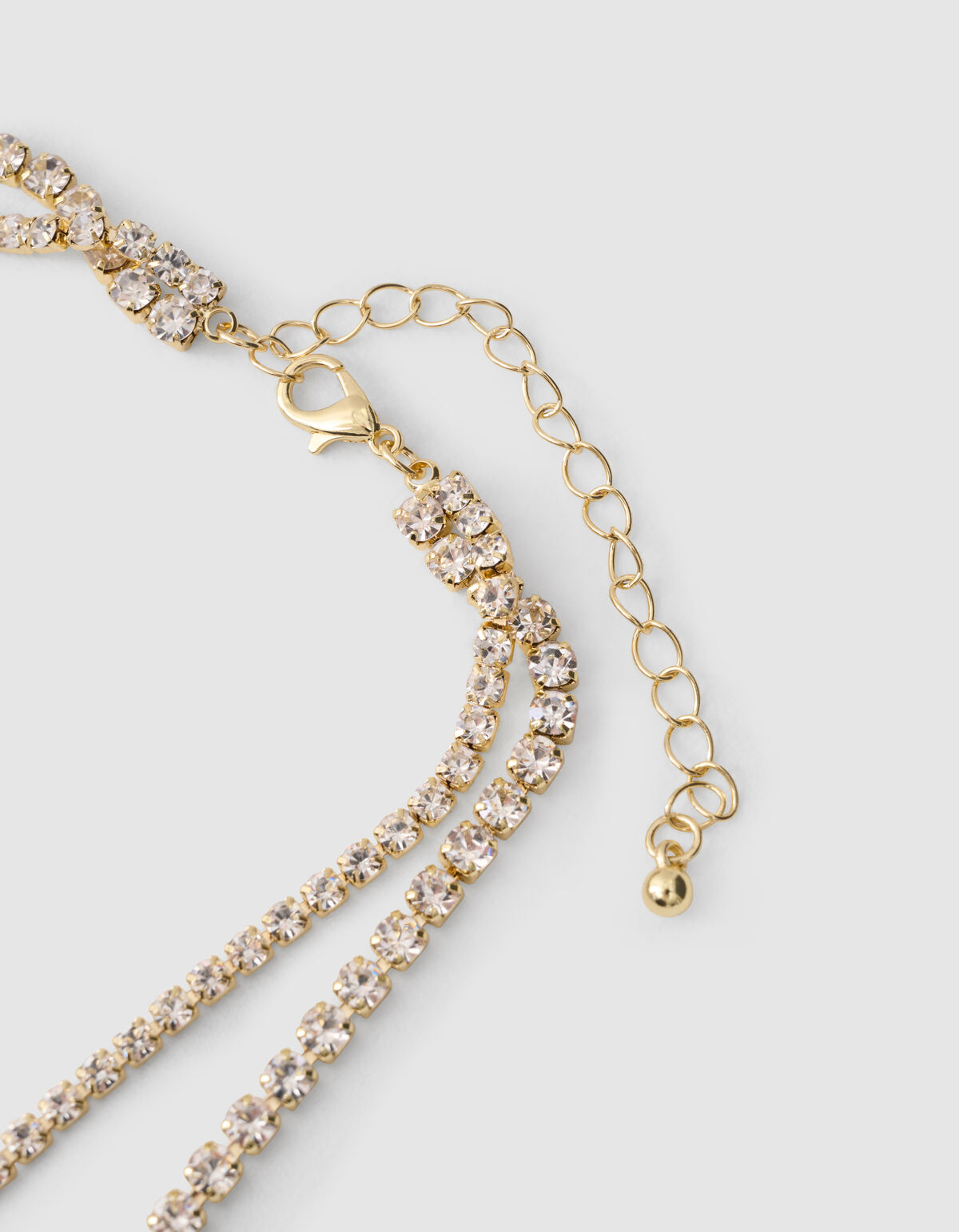Double Layer Strass Ketting Goud SHOEBY ACCESSOIRES