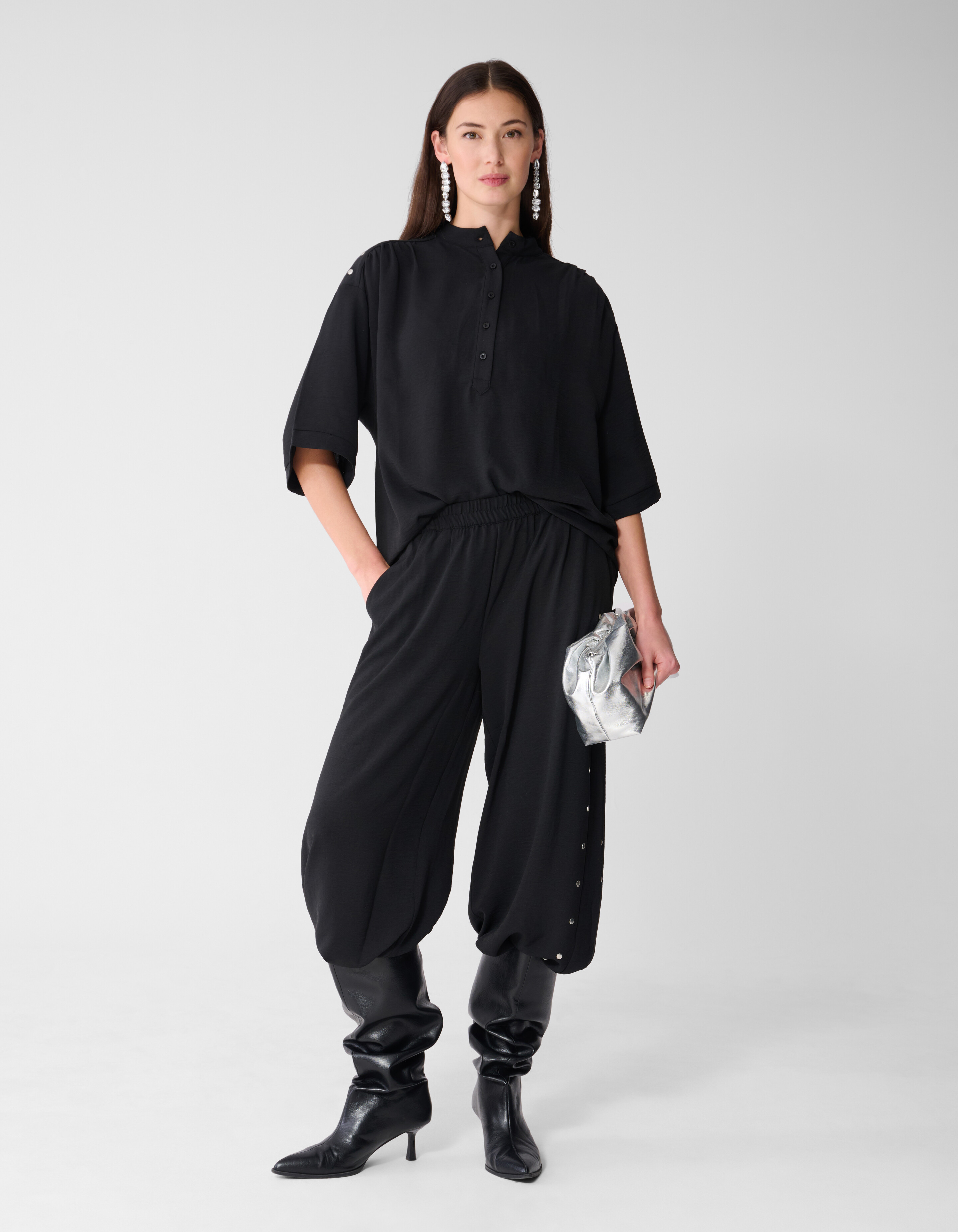 Twist Studs Wide Leg Fit Broek Zwart SHOEBY WOMEN