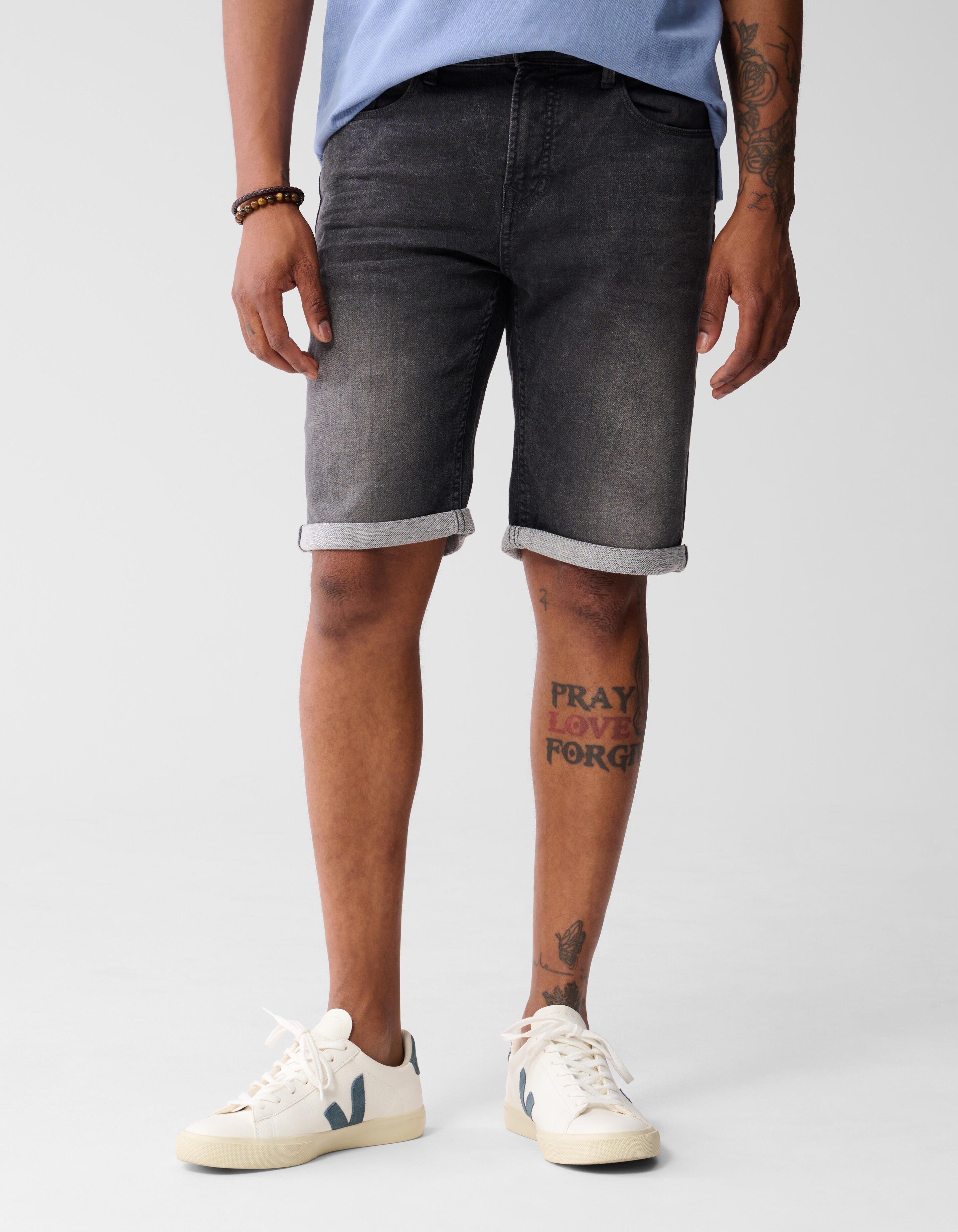 Jog Denim Short Donkergrijs SHOEBY MEN
