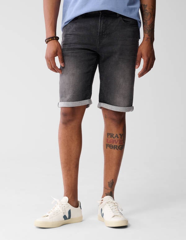 Jog Denim Short Donkergrijs SHOEBY MEN