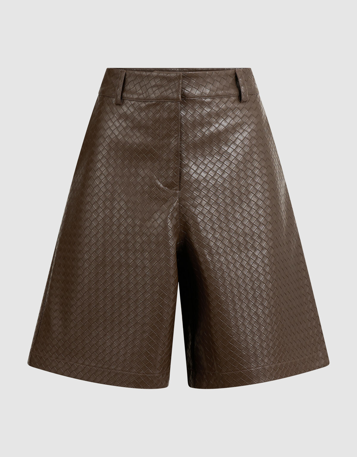 Vegan Leren Braided Short Donkerbruin SHOEBY WOMEN