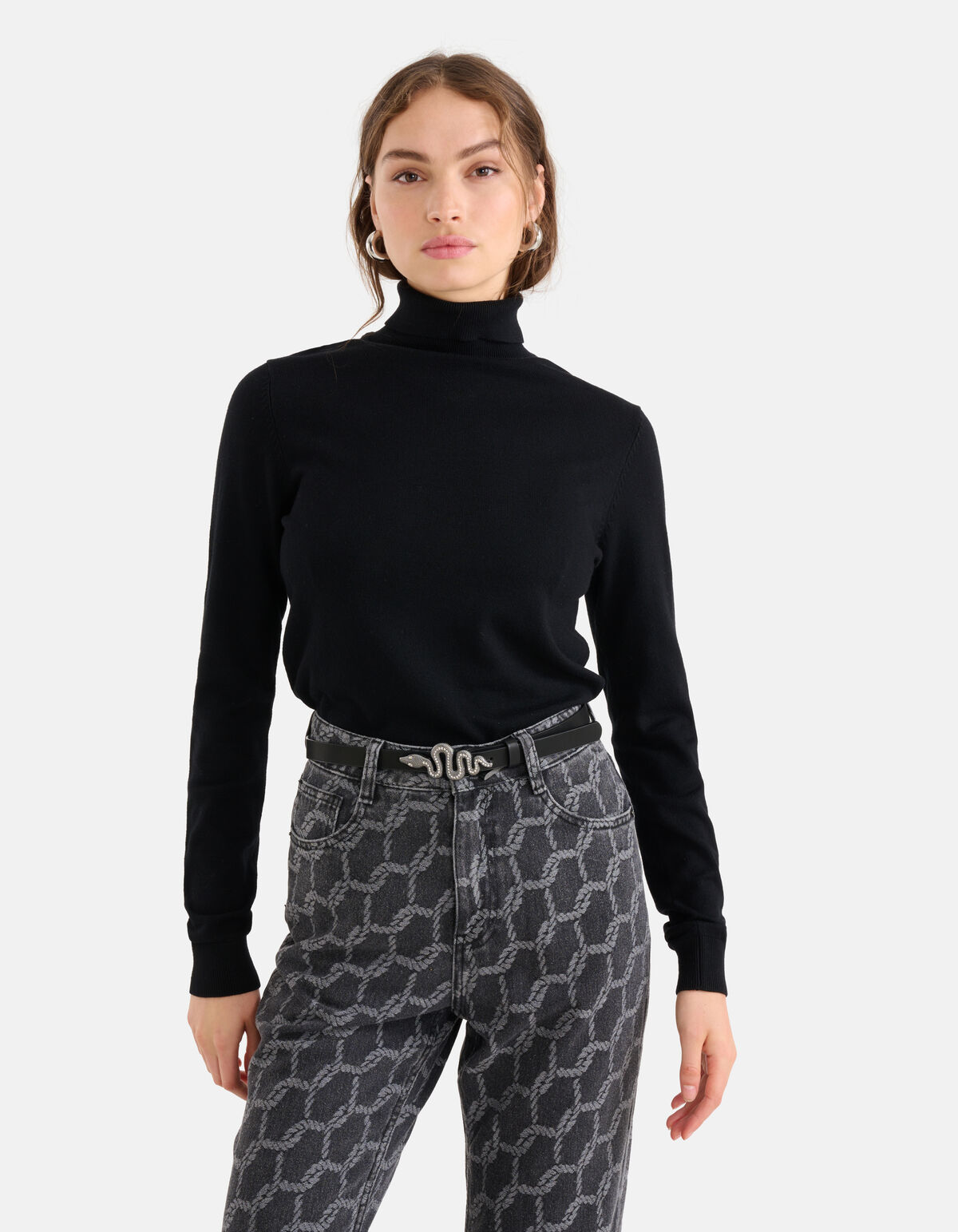 Slangen Gesp Riem Zwart SHOEBY ACCESSOIRES